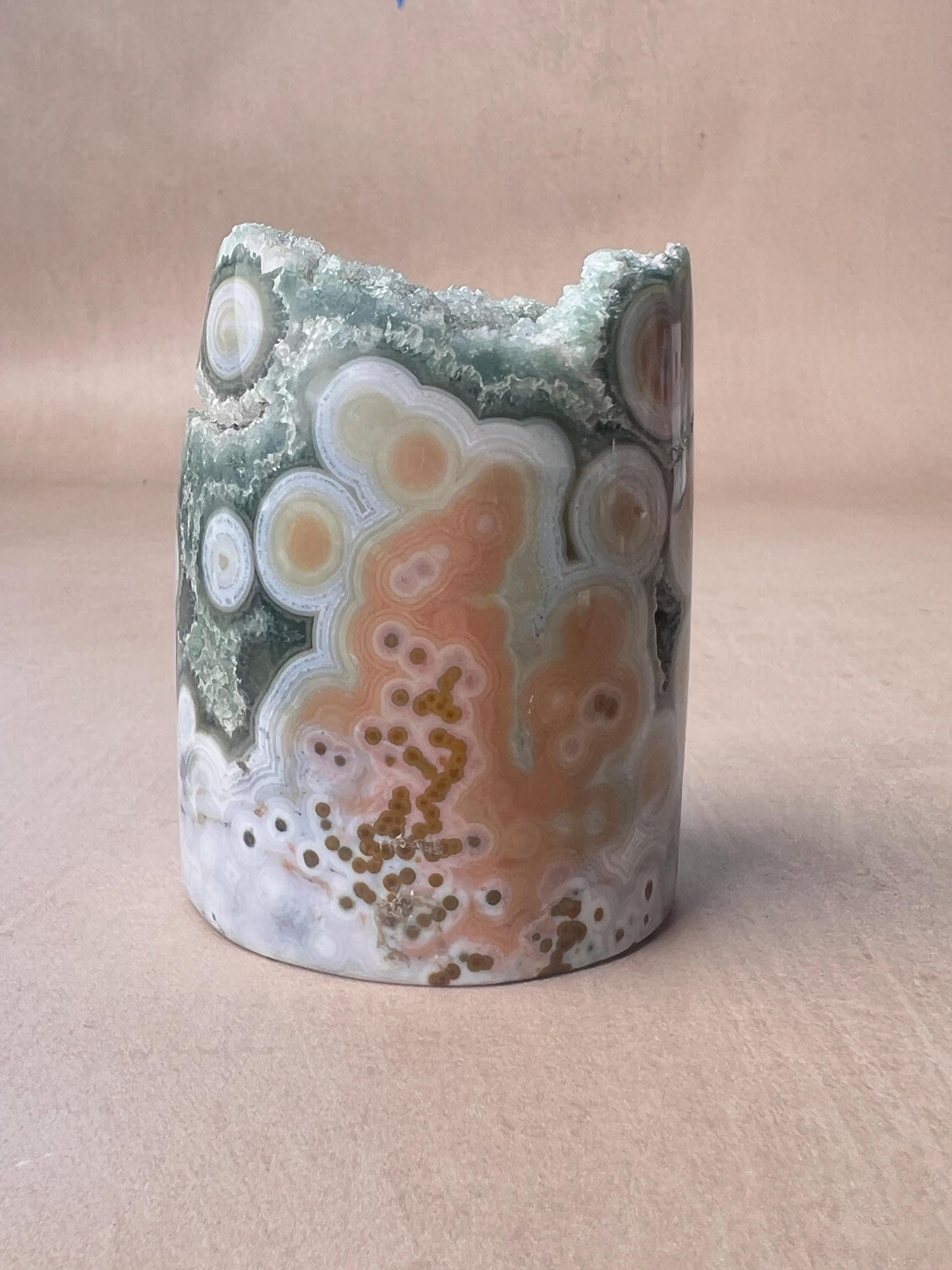 Ocean Jasper Druzy Core | Rare Polished Crystal | Collector Crystal Gift Vein 8