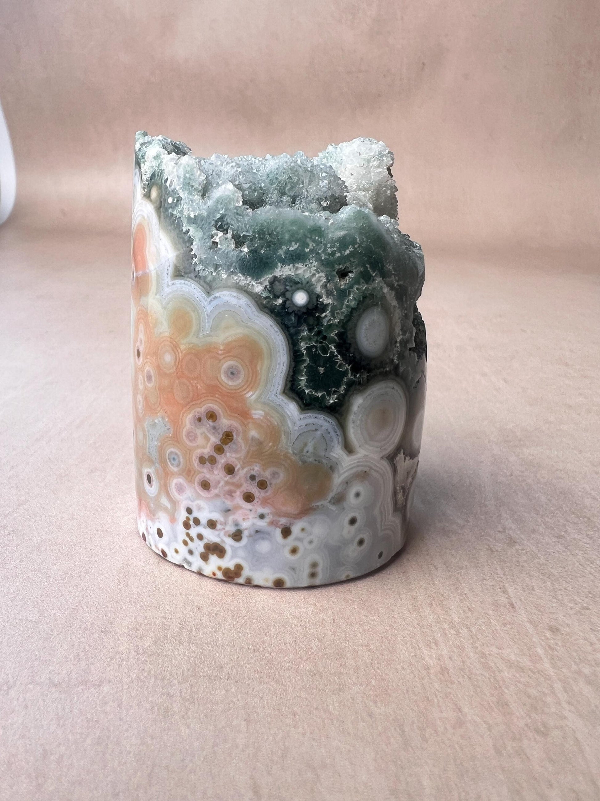 Ocean Jasper Druzy Core | Rare Polished Crystal | Collector Crystal Gift Vein 8
