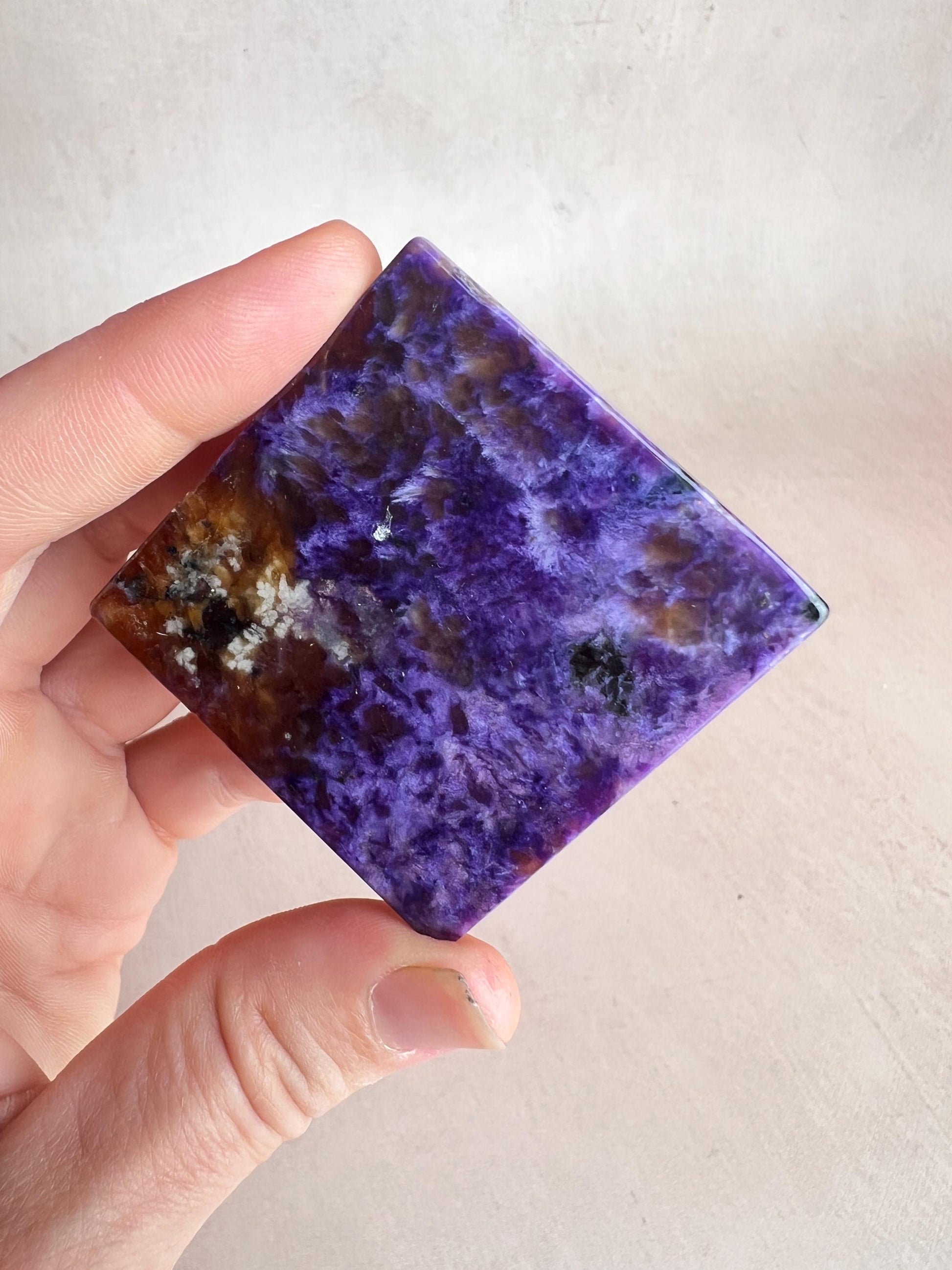 Charoite Pyramid: High Grade Crystal, Third Eye & Crown Chakra Stone