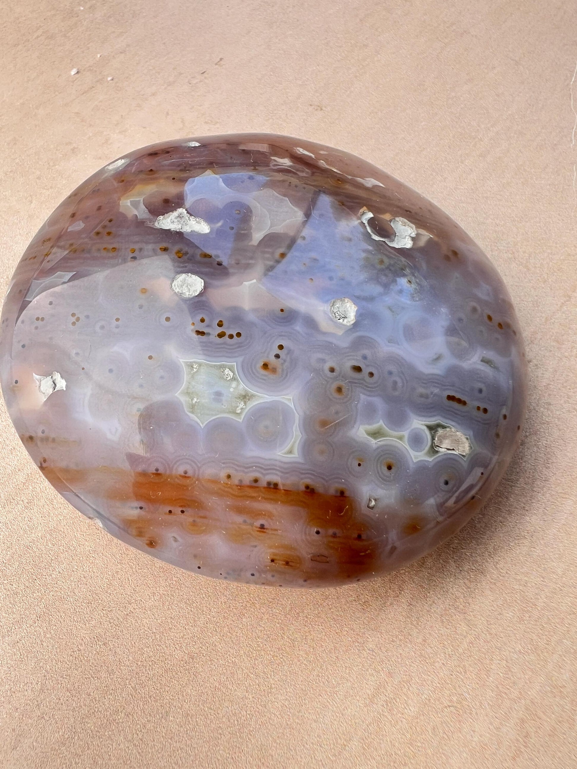Ocean Jasper XL Palm Stone: Vein 3-4 Rare Old Stock Authentic OJ