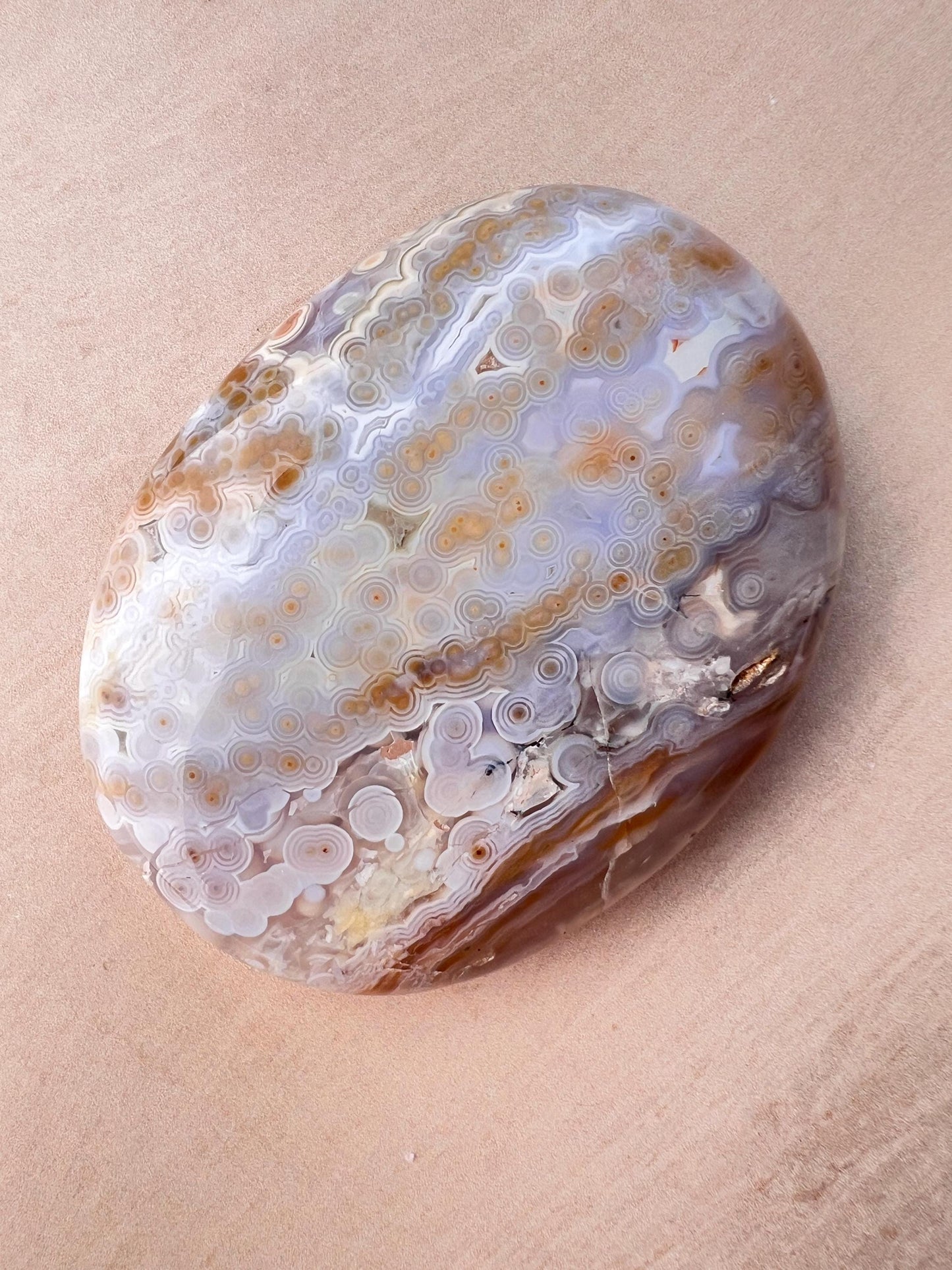 Ocean Jasper XL Palm Stone: Vein 3-4 Rare Old Stock Authentic OJ