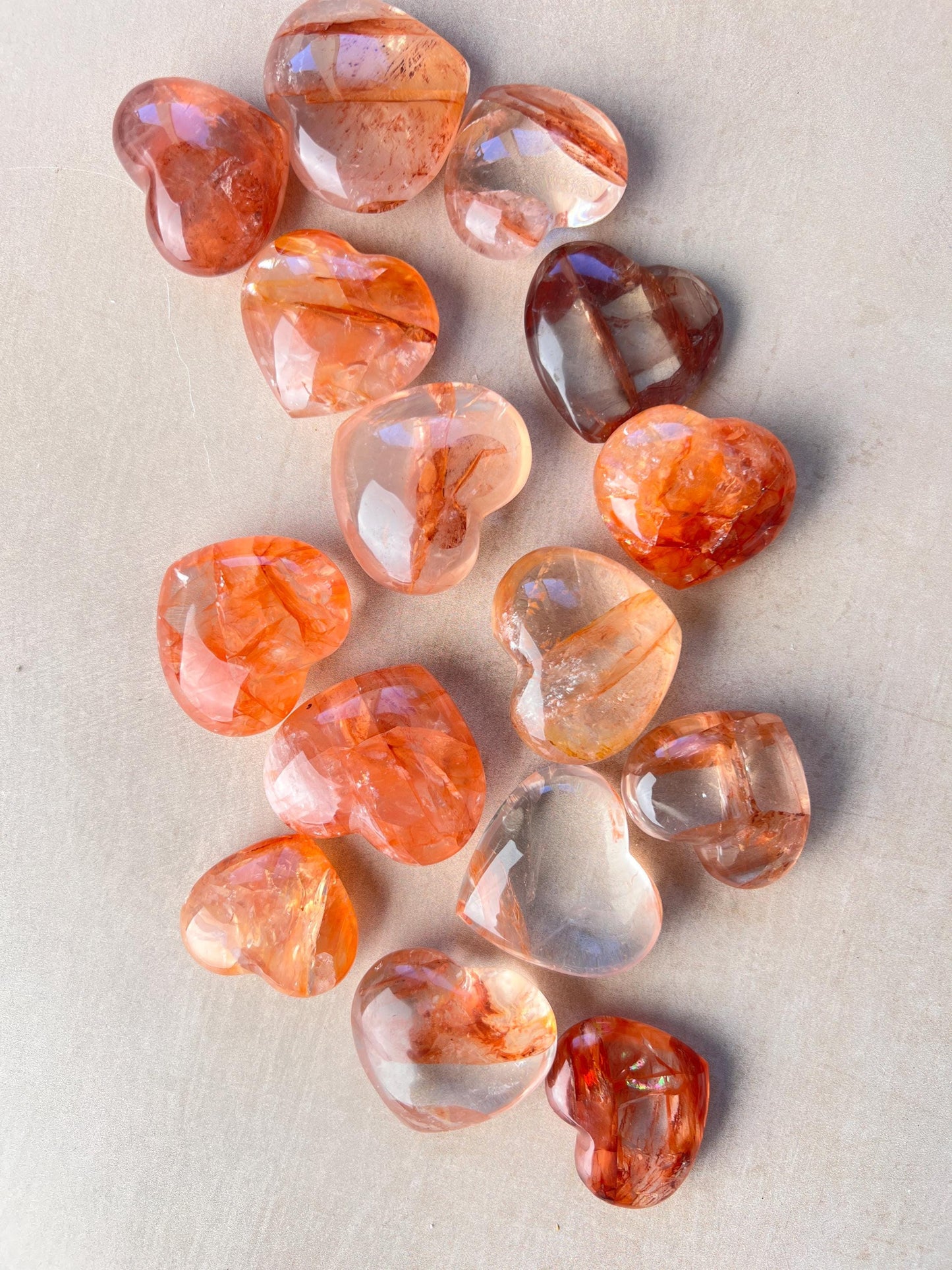 High Grade Crimson Healer Mini Hearts : All Natural Hematoid included Quartz Hearts