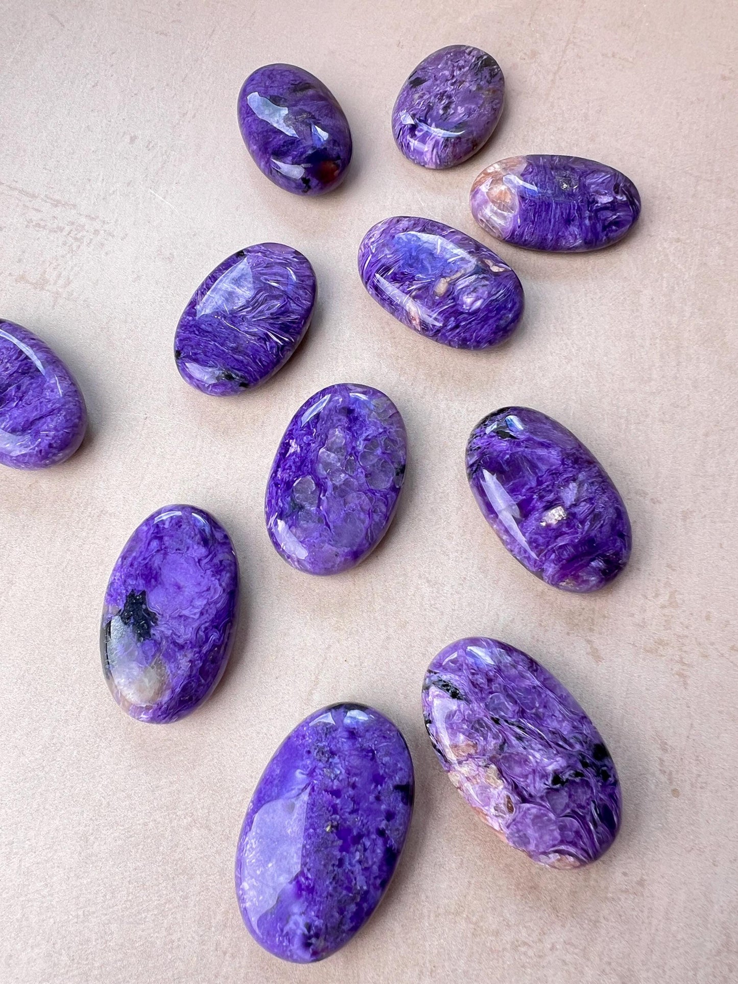 Polished Charoite Pocket Stone: Rare Russian Purple Crystal for Intuition Clarity