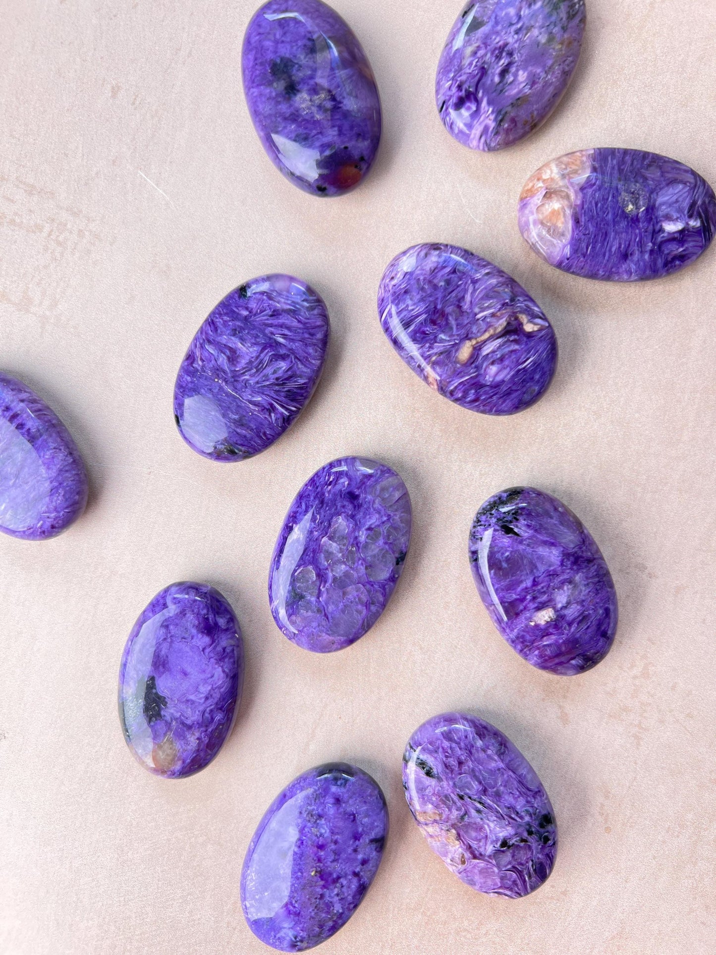 Polished Charoite Pocket Stone: Rare Russian Purple Crystal for Intuition Clarity