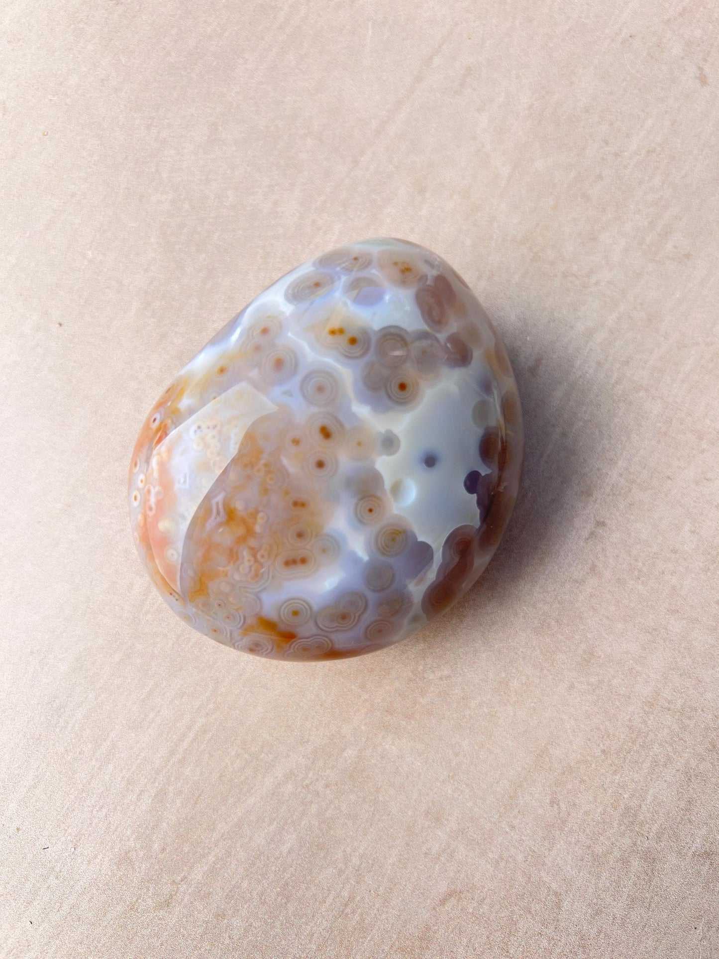 Ocean Jasper XL Palm Stone: Vein 3-4 Rare Old Stock Authentic OJ