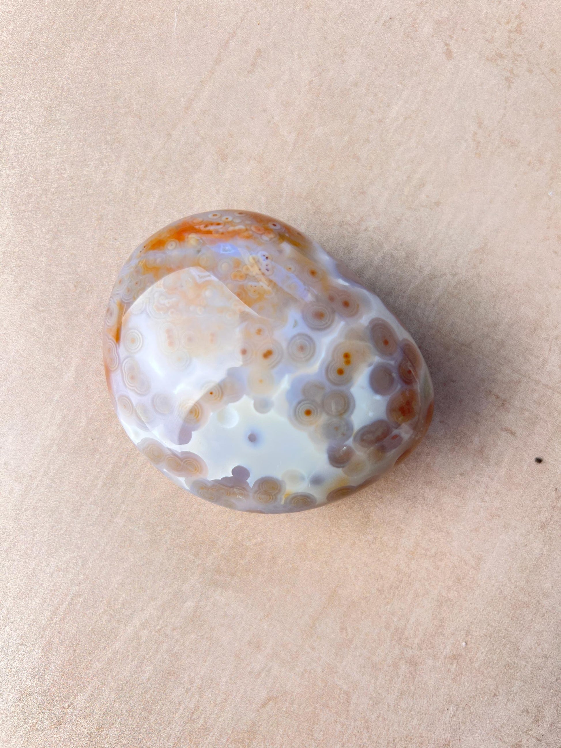 Ocean Jasper XL Palm Stone: Vein 3-4 Rare Old Stock Authentic OJ