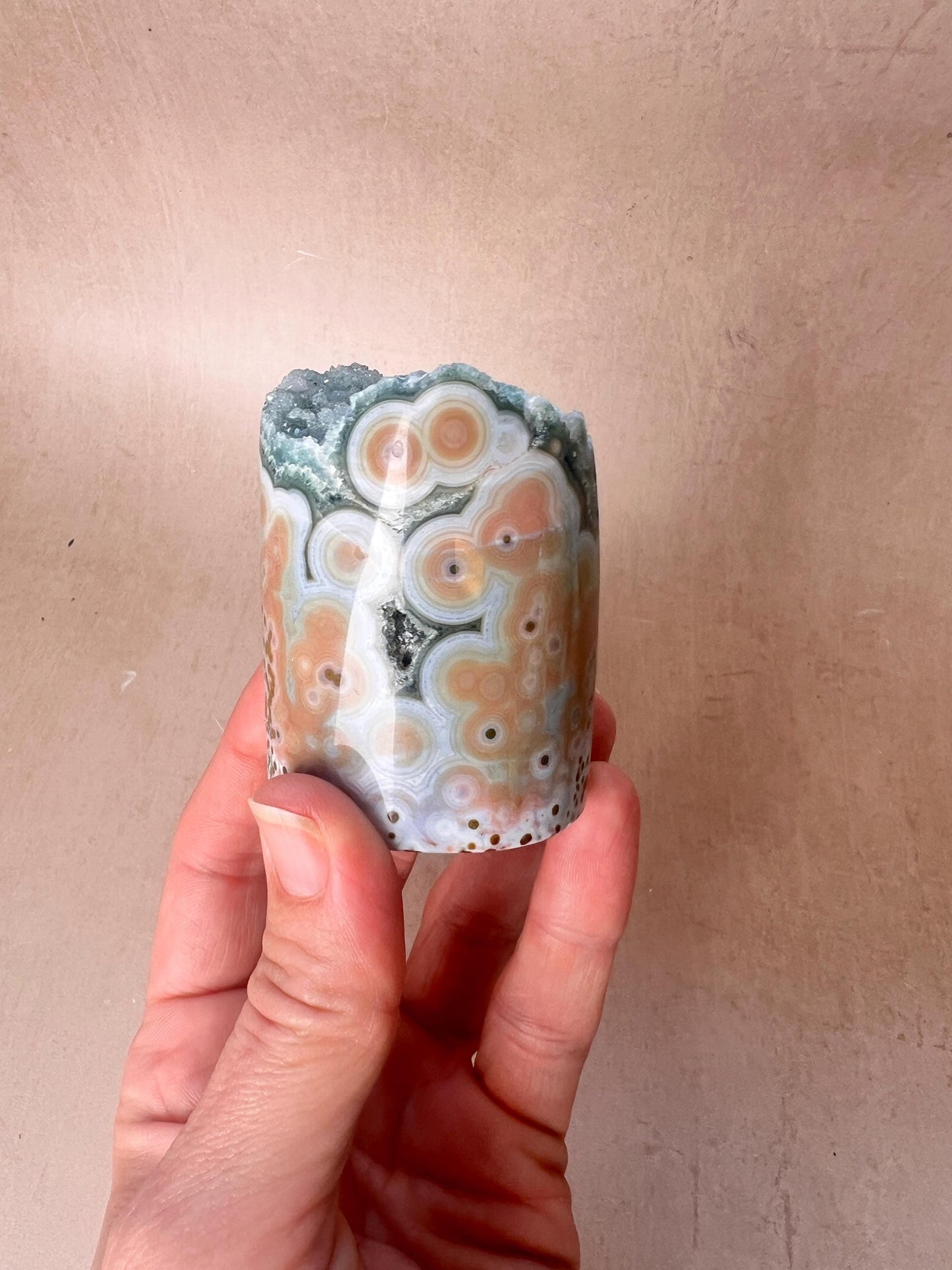 Ocean Jasper Druzy Core | Rare Polished Crystal | Collector Crystal Gift Vein 8