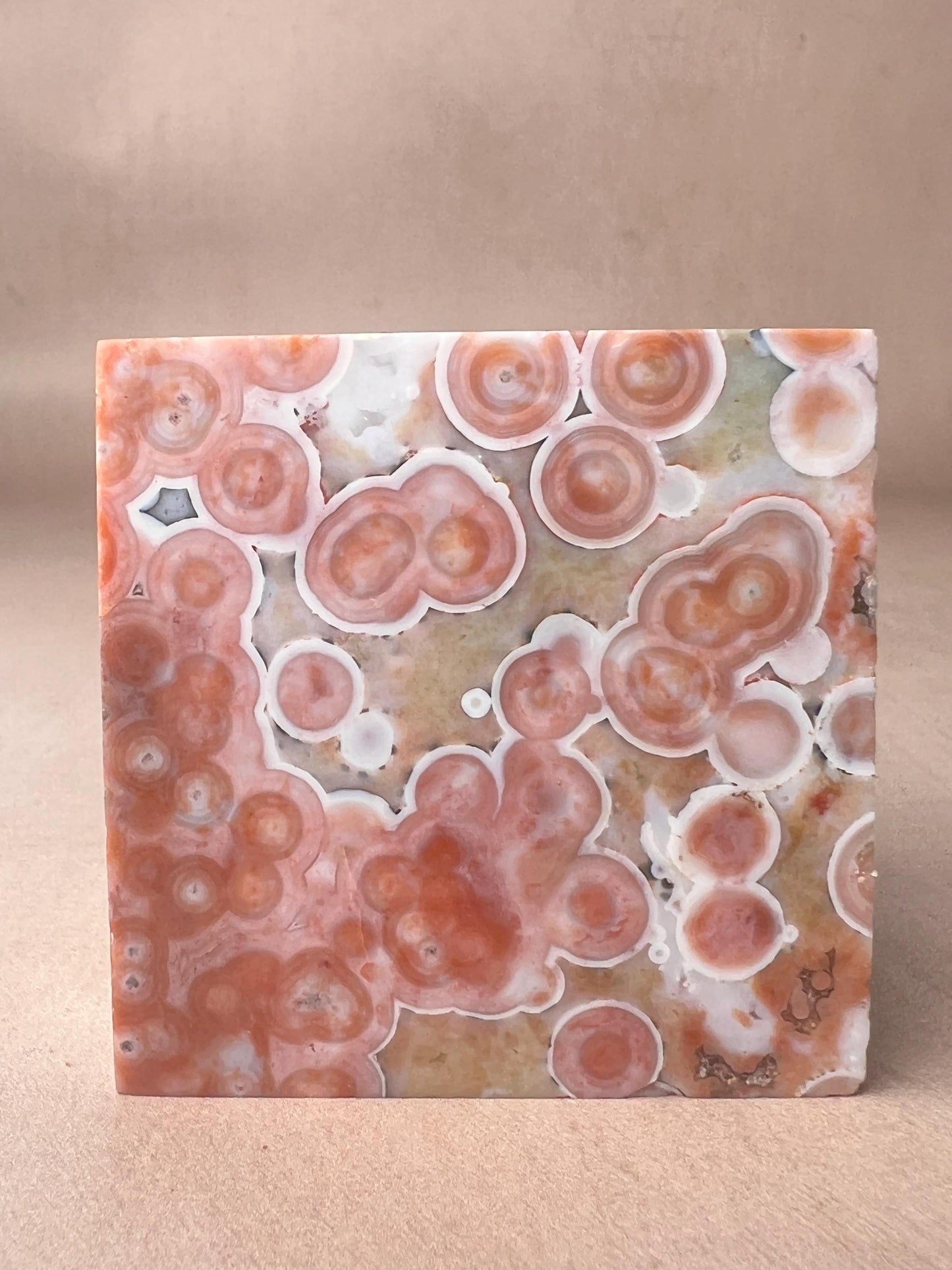 Ocean Jasper Vein 1 Cube with Green druzy and Flower Orbs