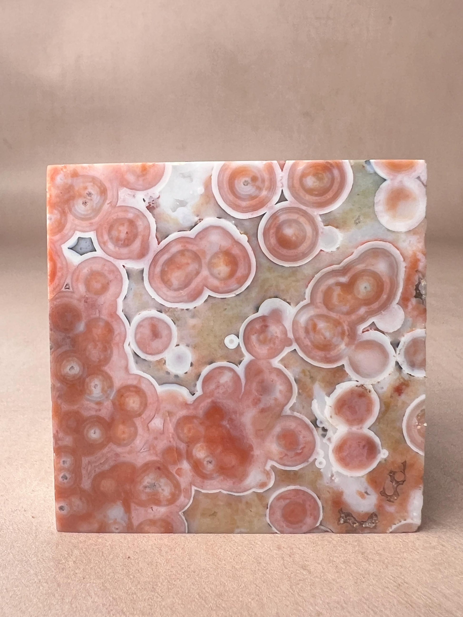 Ocean Jasper Vein 1 Cube with Green druzy and Flower Orbs