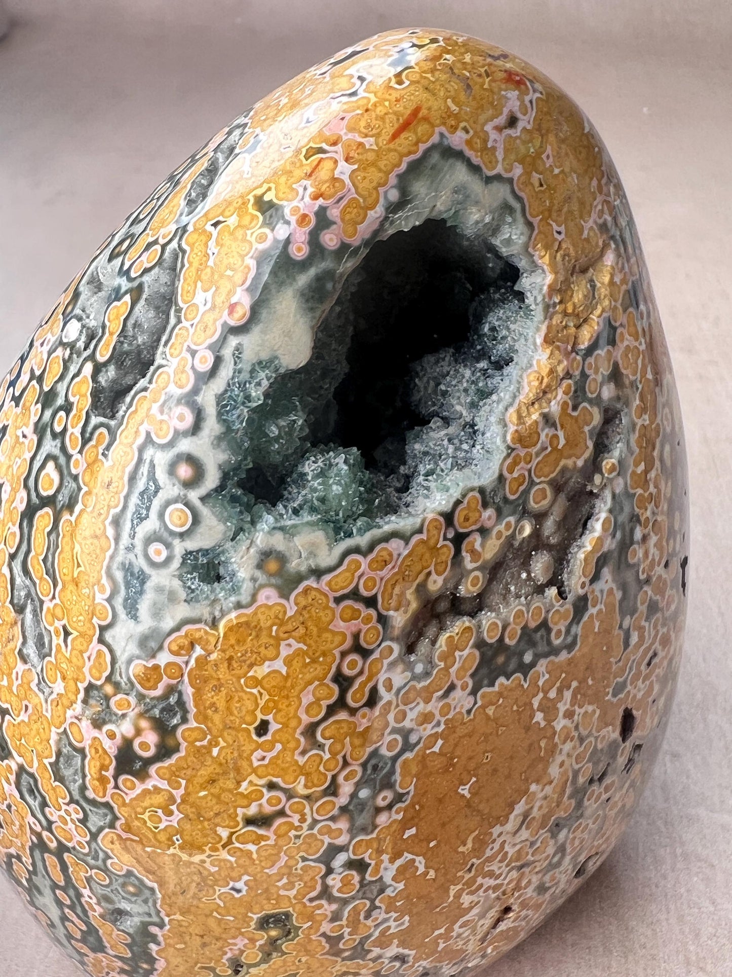 Rare Green & Yellow Ocean Jasper Druzy - Botryoidal Free Form