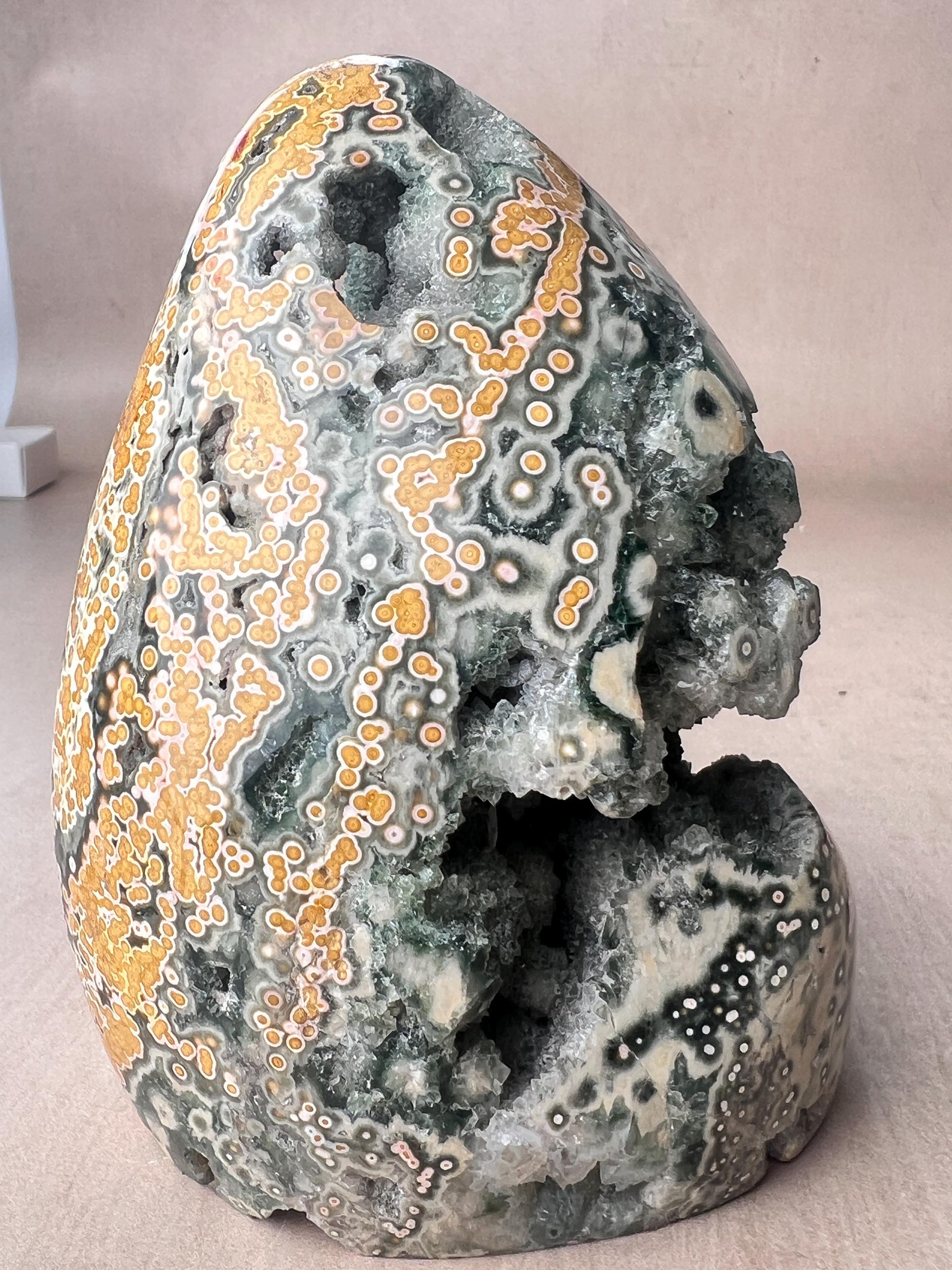 Rare Green & Yellow Ocean Jasper Druzy - Botryoidal Free Form