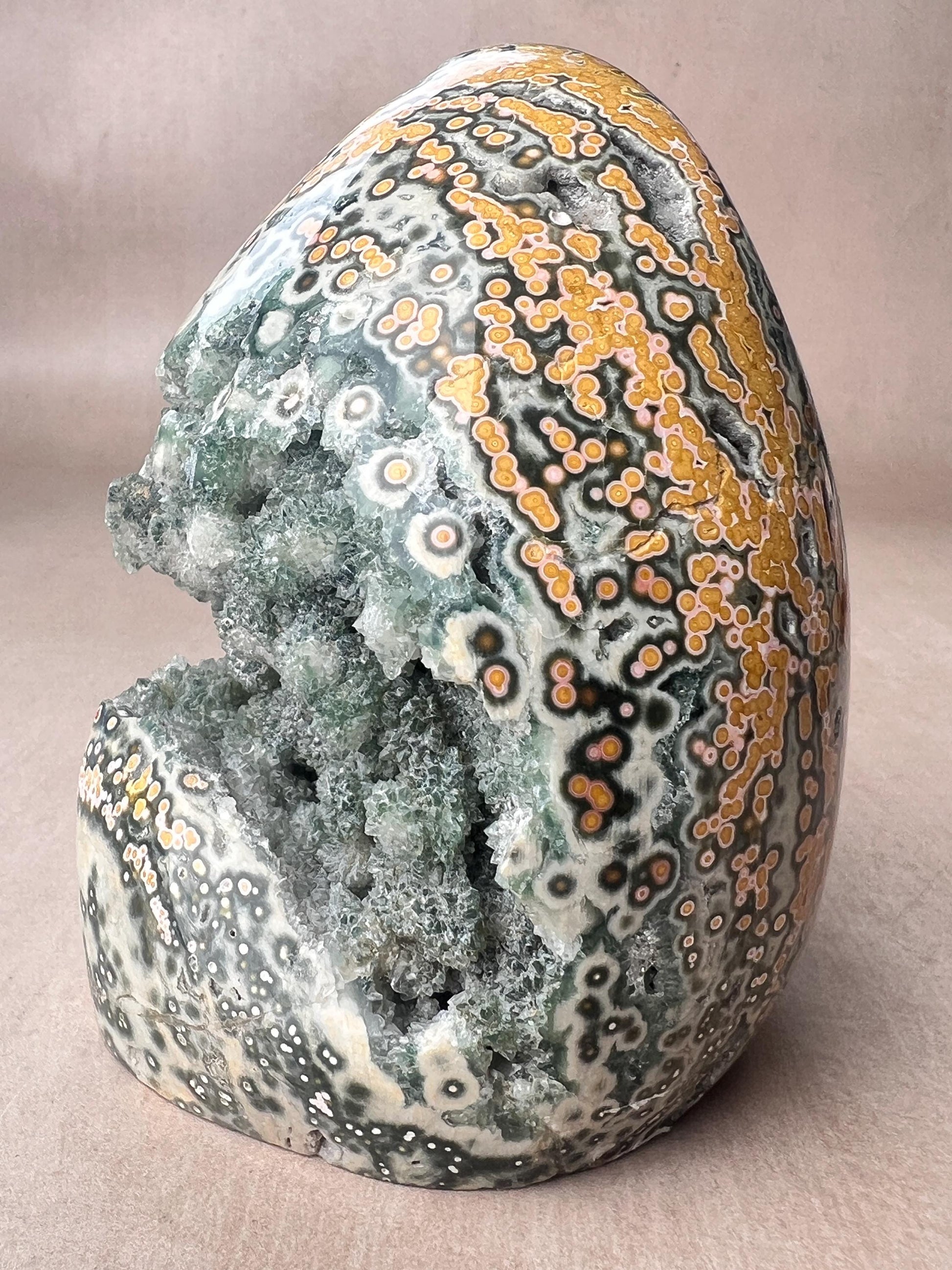 Rare Green & Yellow Ocean Jasper Druzy - Botryoidal Free Form