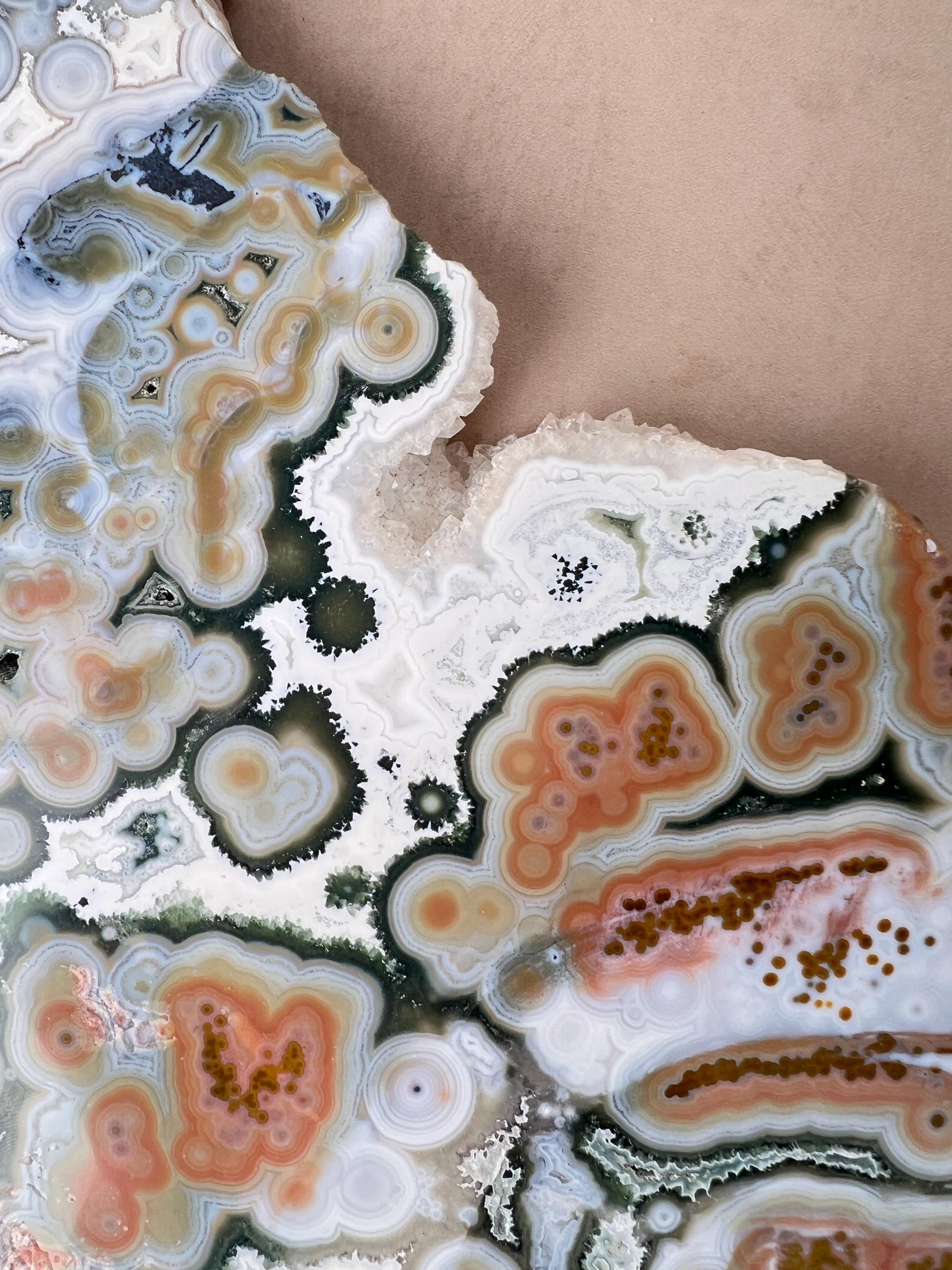 Ocean Jasper Vein 8 Large Blue Slab: XL Rare Collection High Grade Slab