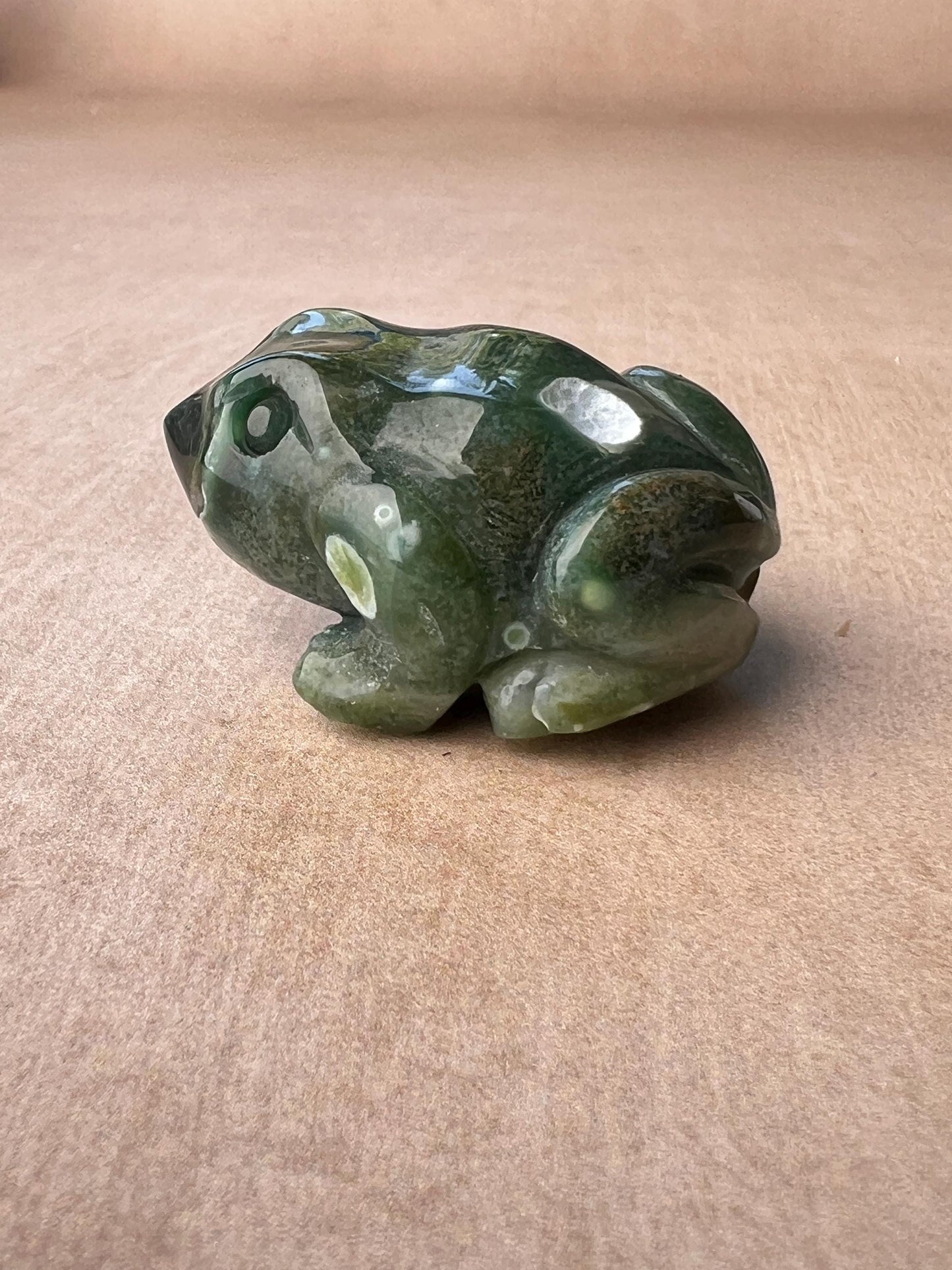 Ocean Jasper Carved Frog: Crystal Figurine