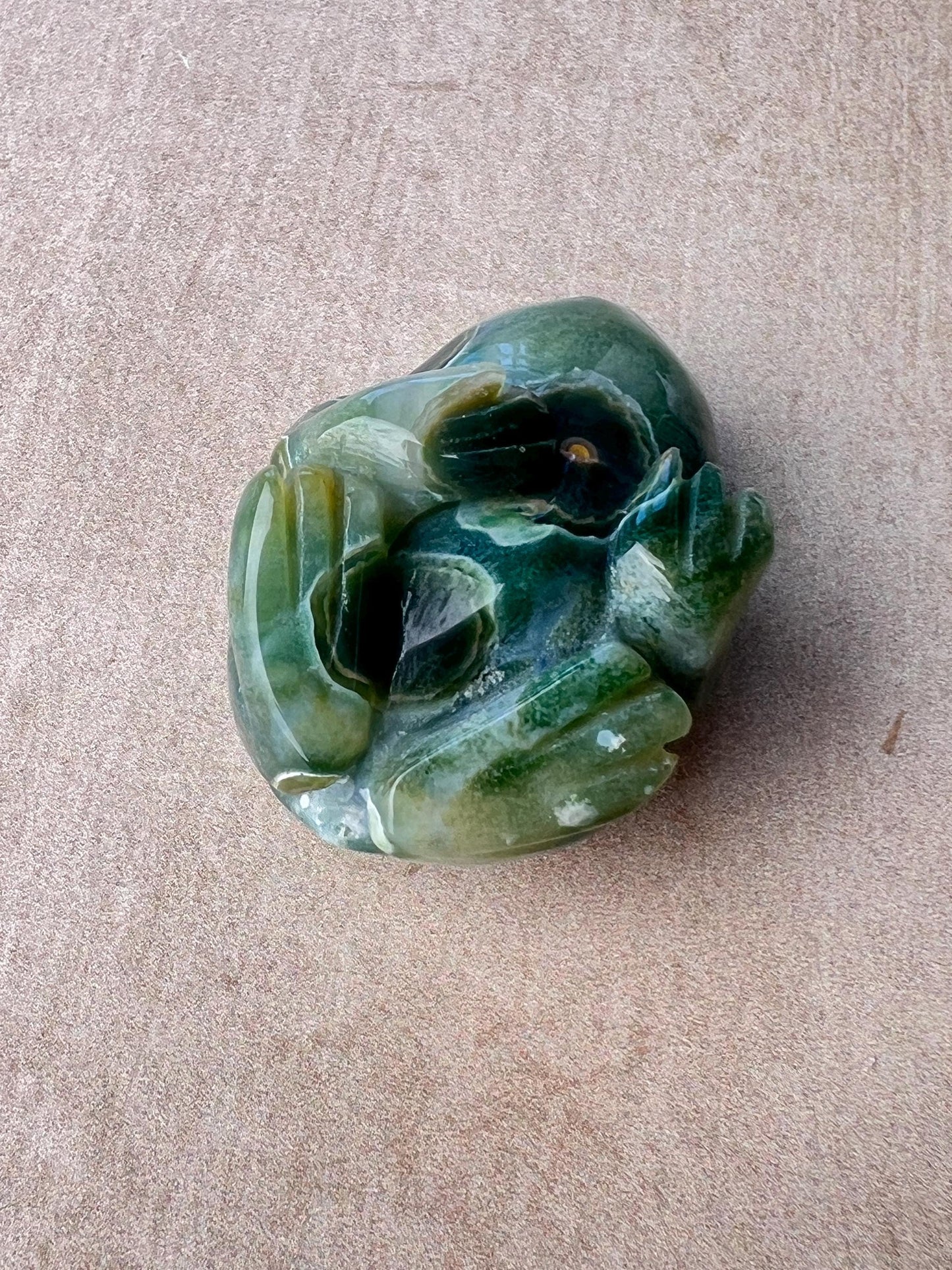 Ocean Jasper Carved Frog: Crystal Figurine