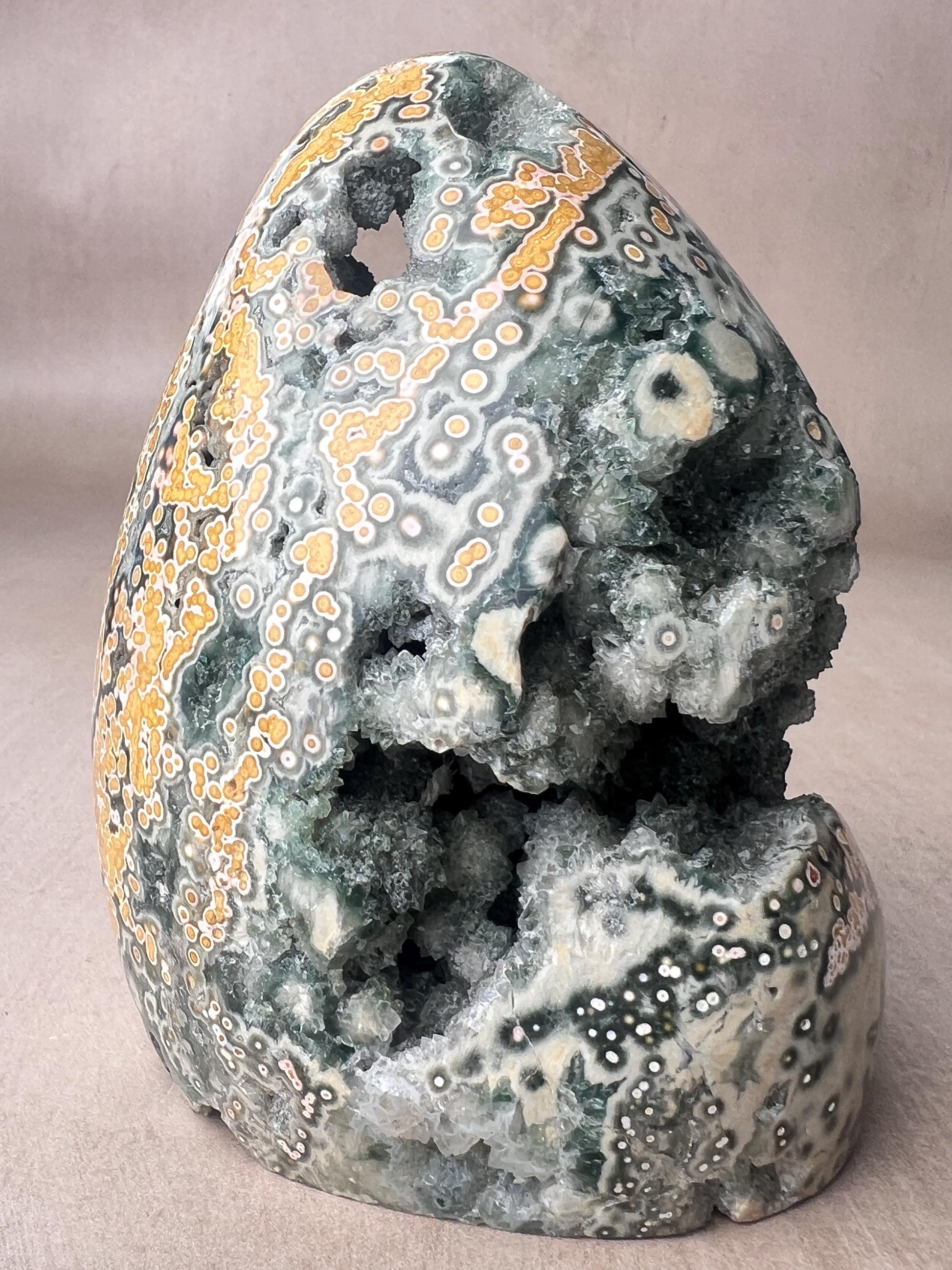 Rare Green & Yellow Ocean Jasper Druzy - Botryoidal Free Form
