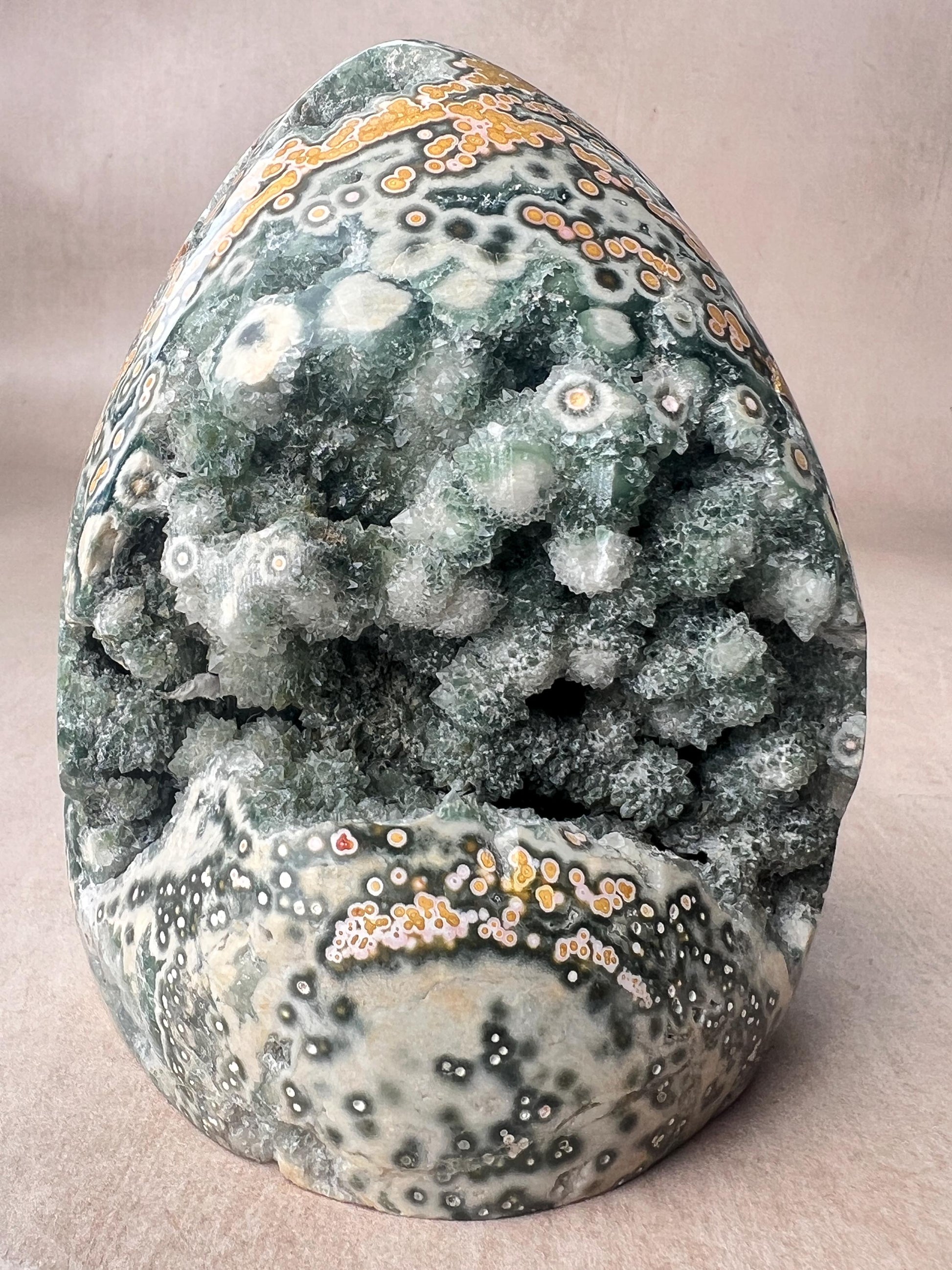 Rare Green & Yellow Ocean Jasper Druzy - Botryoidal Free Form