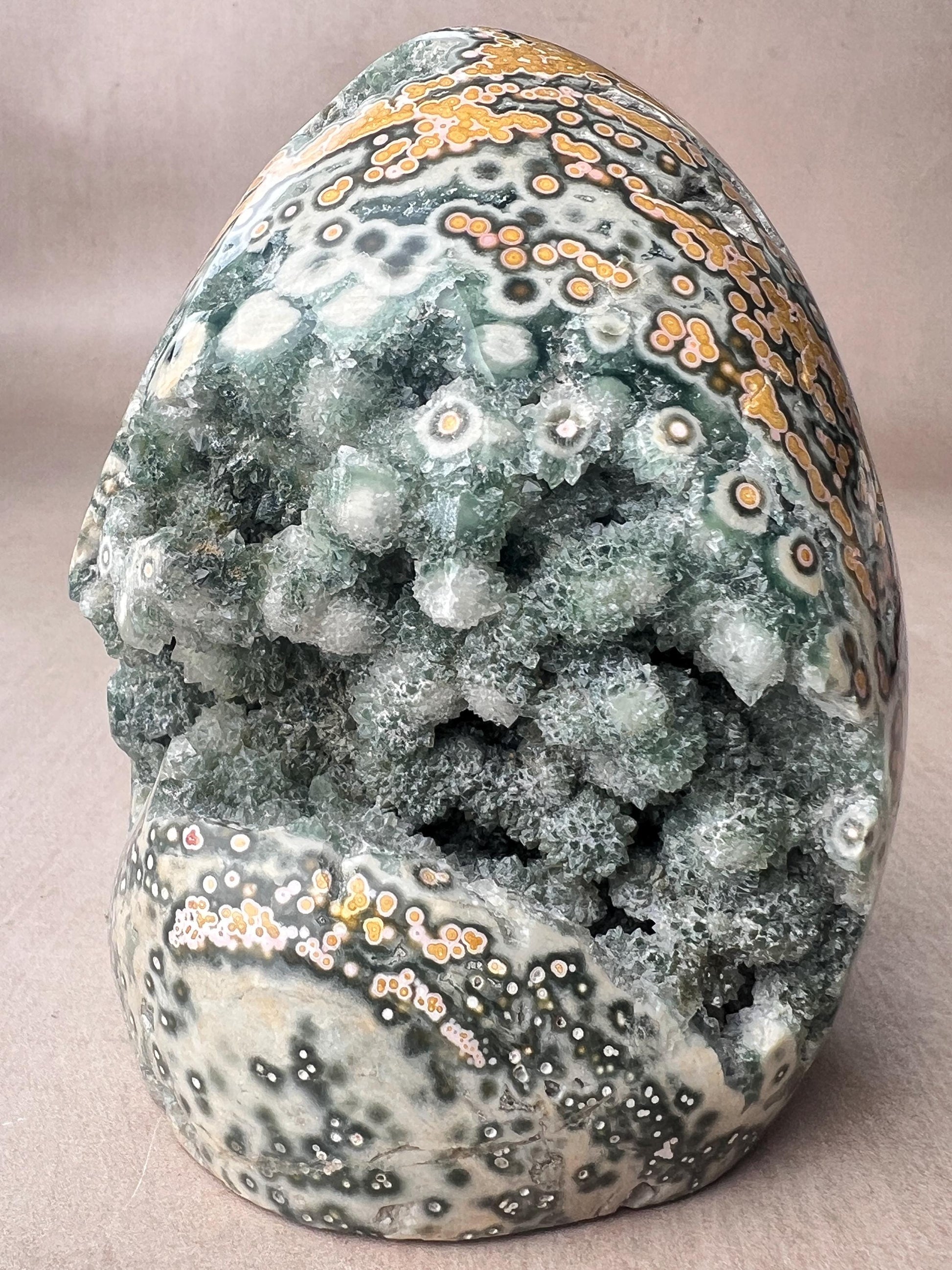 Rare Green & Yellow Ocean Jasper Druzy - Botryoidal Free Form