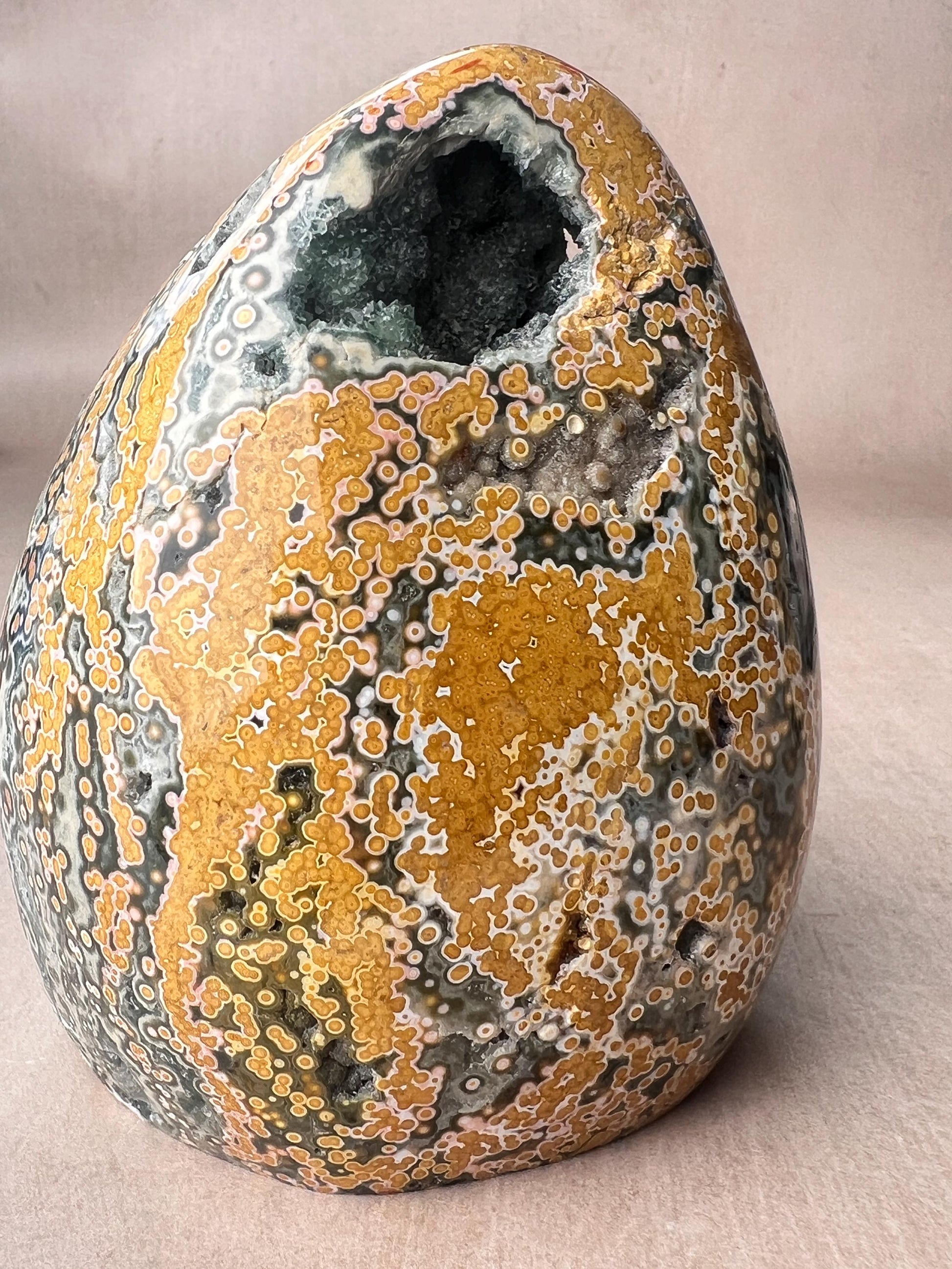 Rare Green & Yellow Ocean Jasper Druzy - Botryoidal Free Form