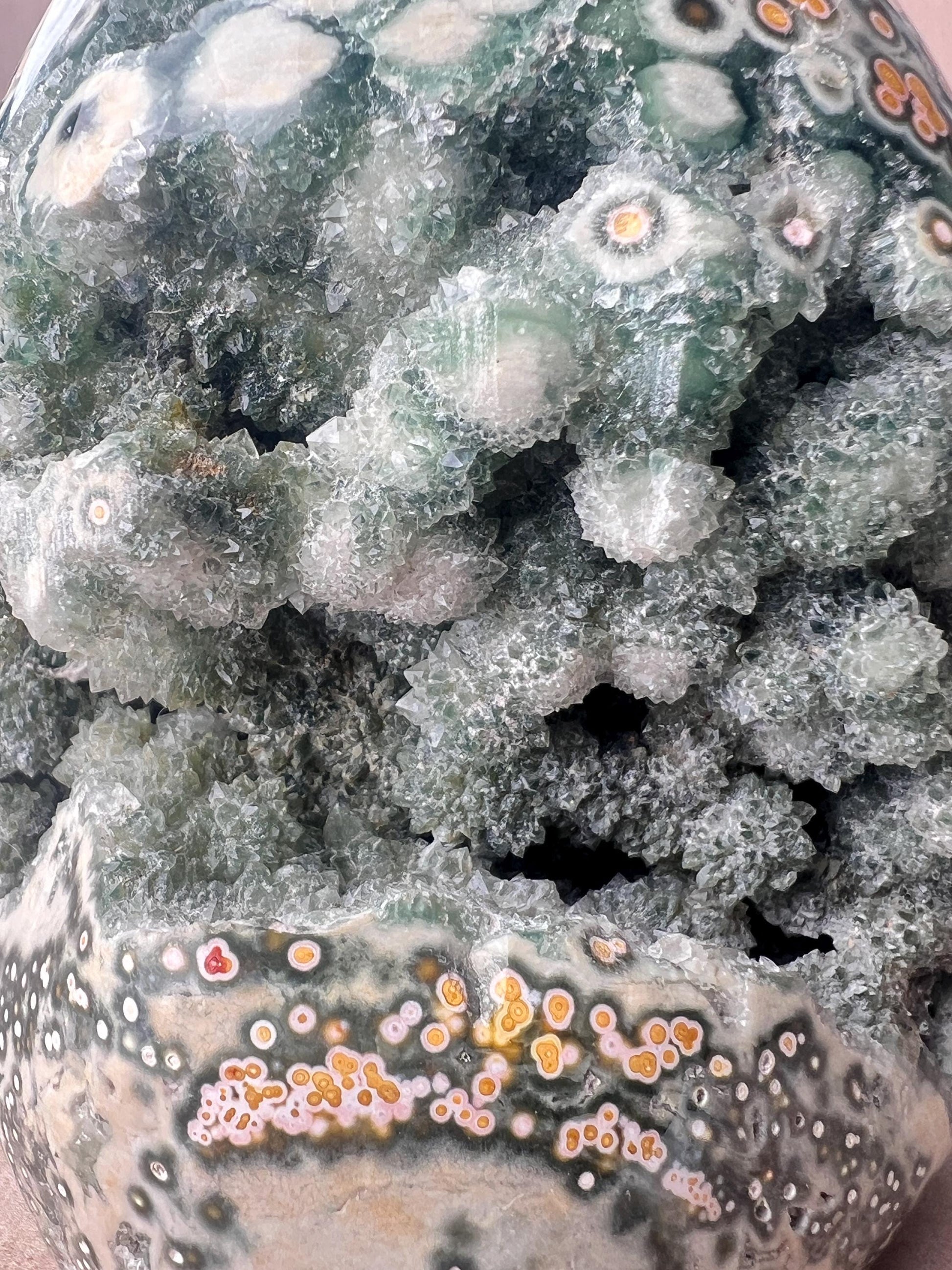 Rare Green & Yellow Ocean Jasper Druzy - Botryoidal Free Form