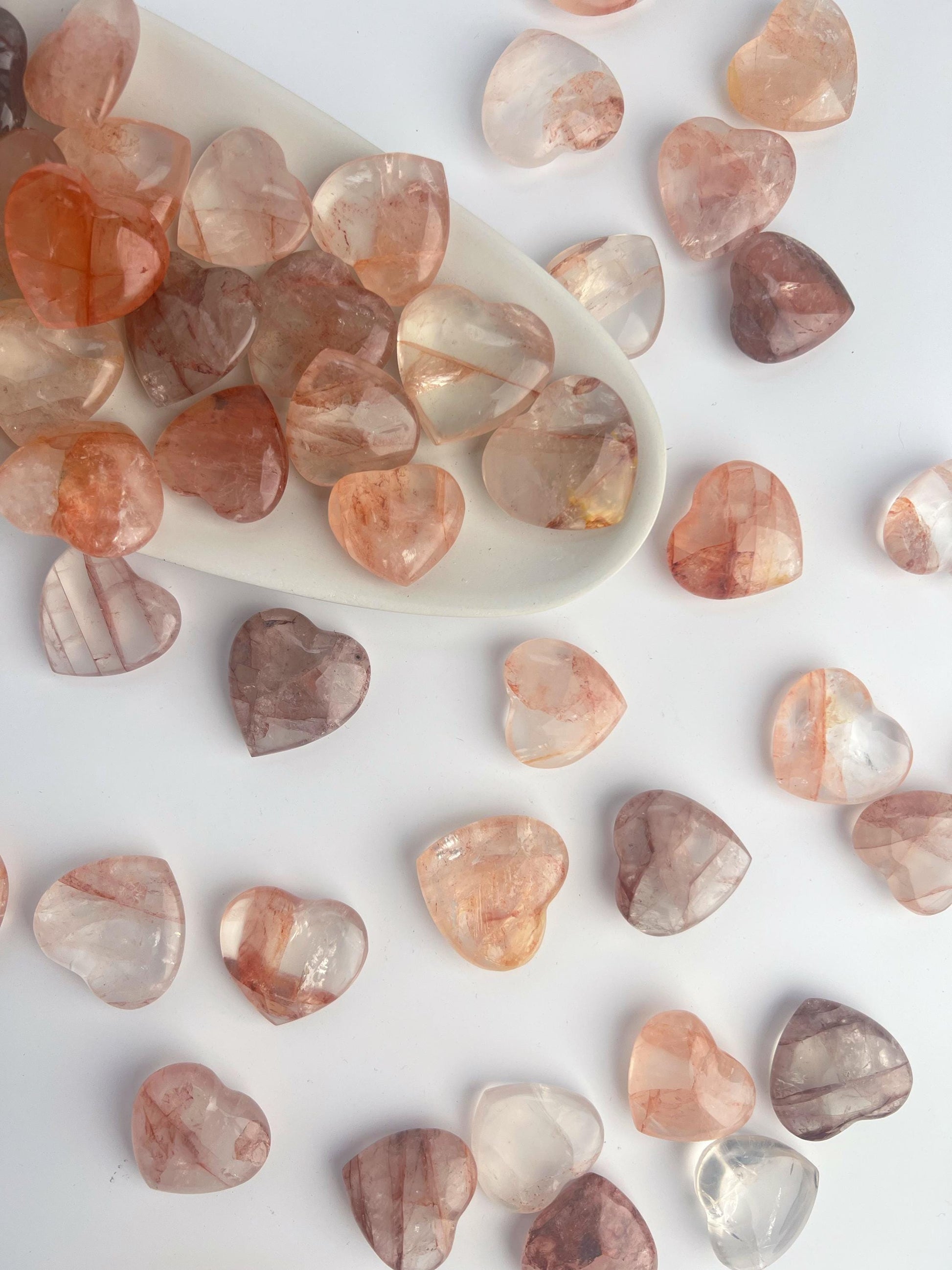 Crimson Healer Fire Quartz Mini Hearts : All Natural Hematoid Hearts