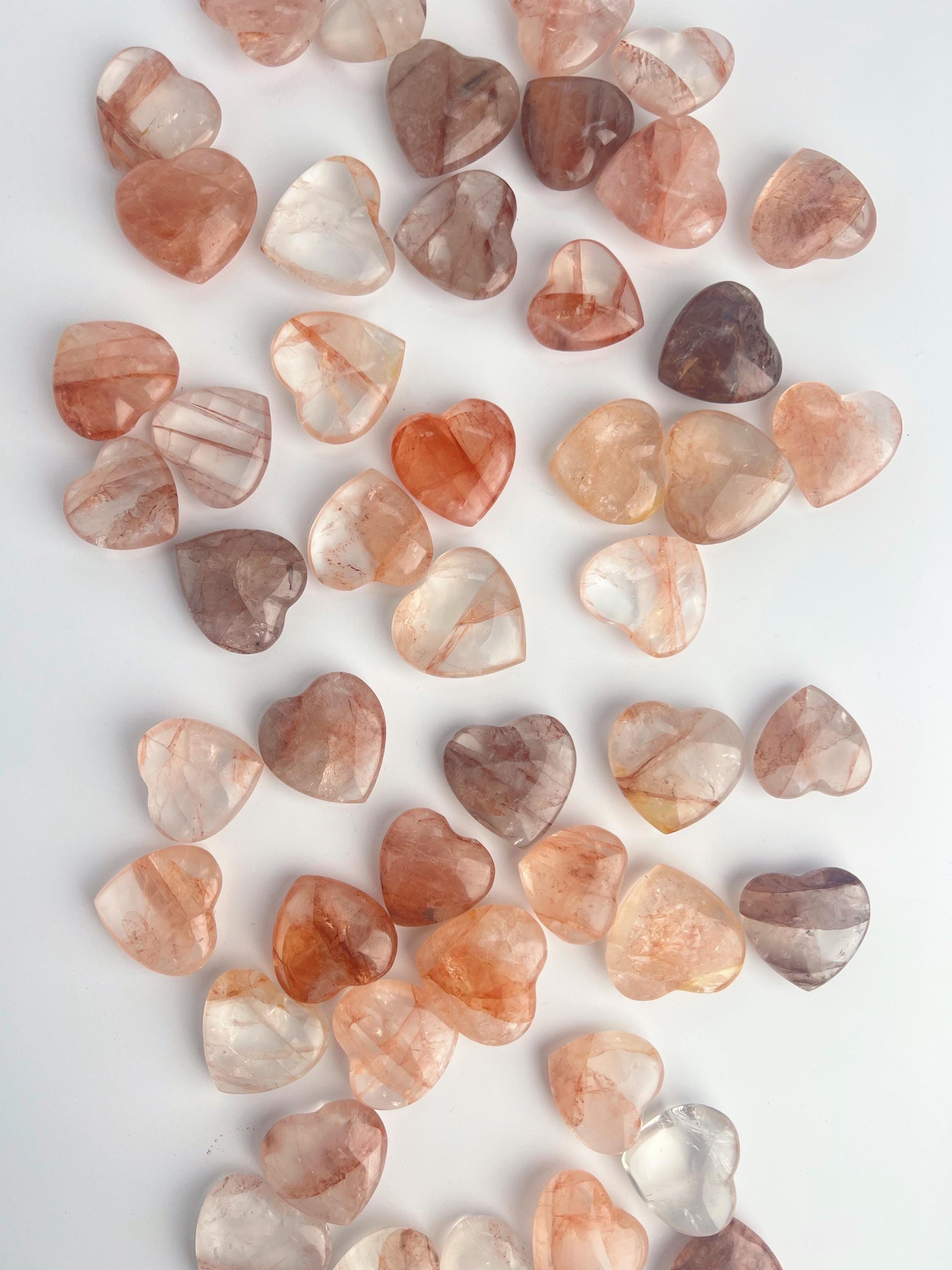 Crimson Healer Fire Quartz Mini Hearts : All Natural Hematoid Hearts
