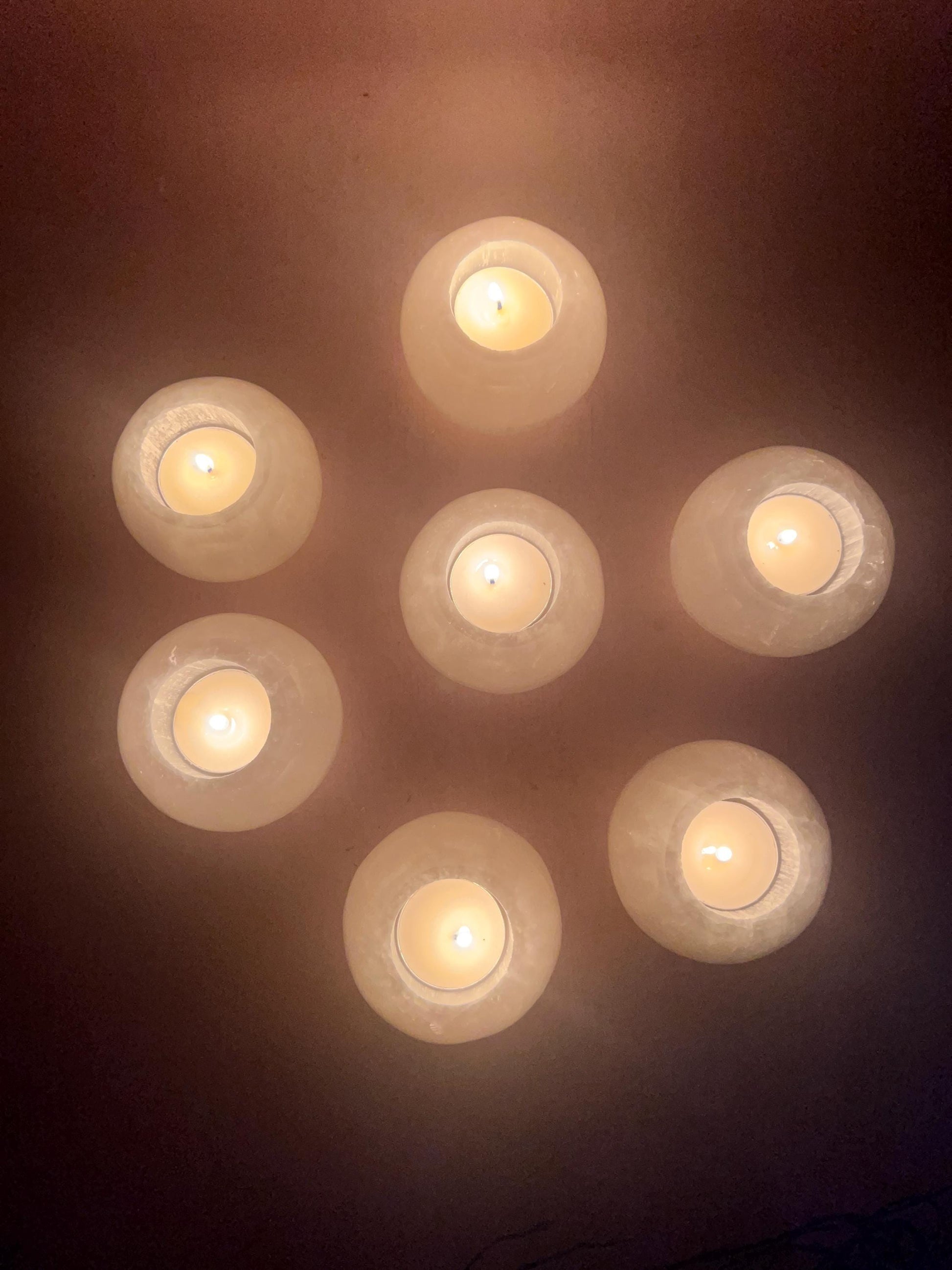 Selenite (Satin Spar) Polished Tea Light Candle Holder