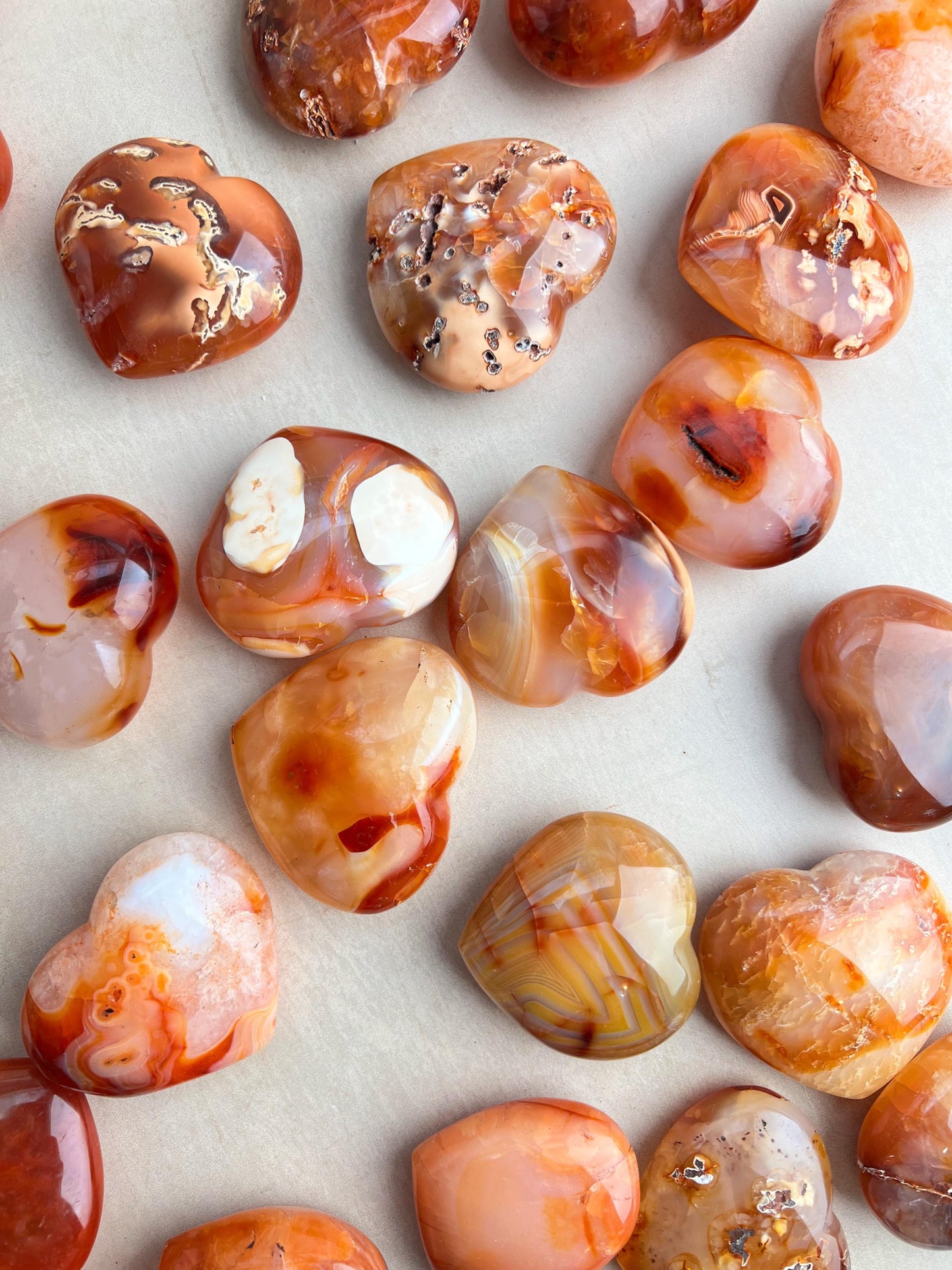 Carnelian Carved Crystal Heart: Madagascar Red Agate 2" Hearts