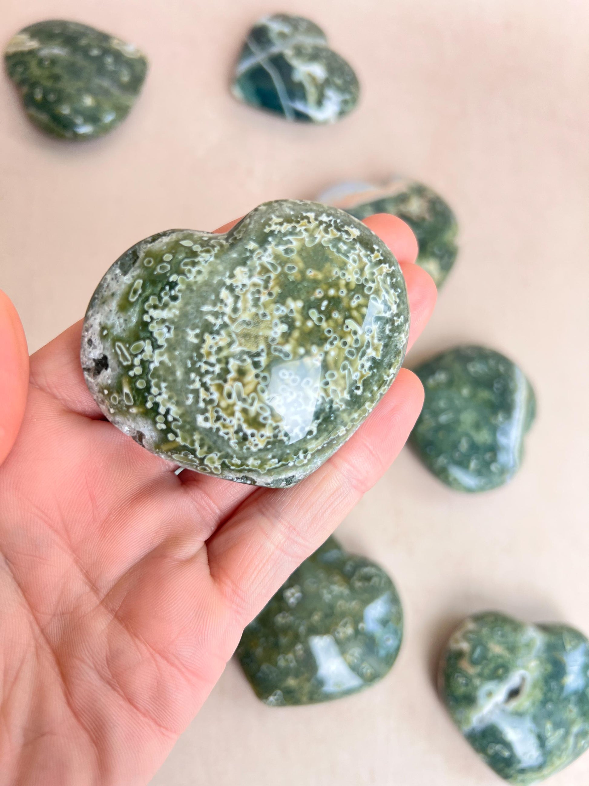 Ocean Jasper Heart Crystal : Vein 7