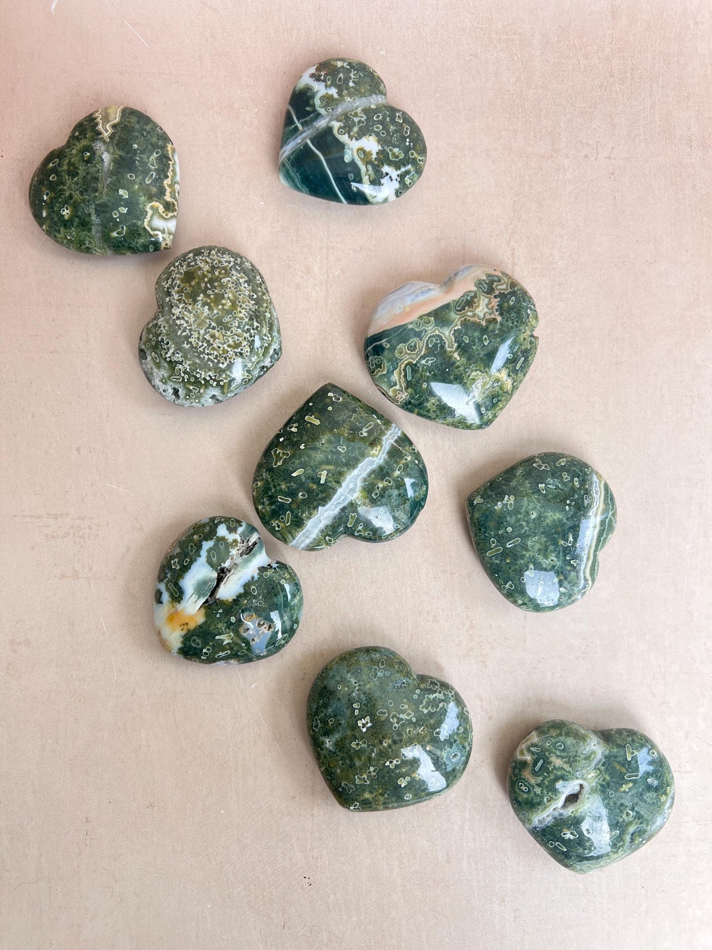 Ocean Jasper Heart Crystal : Vein 7