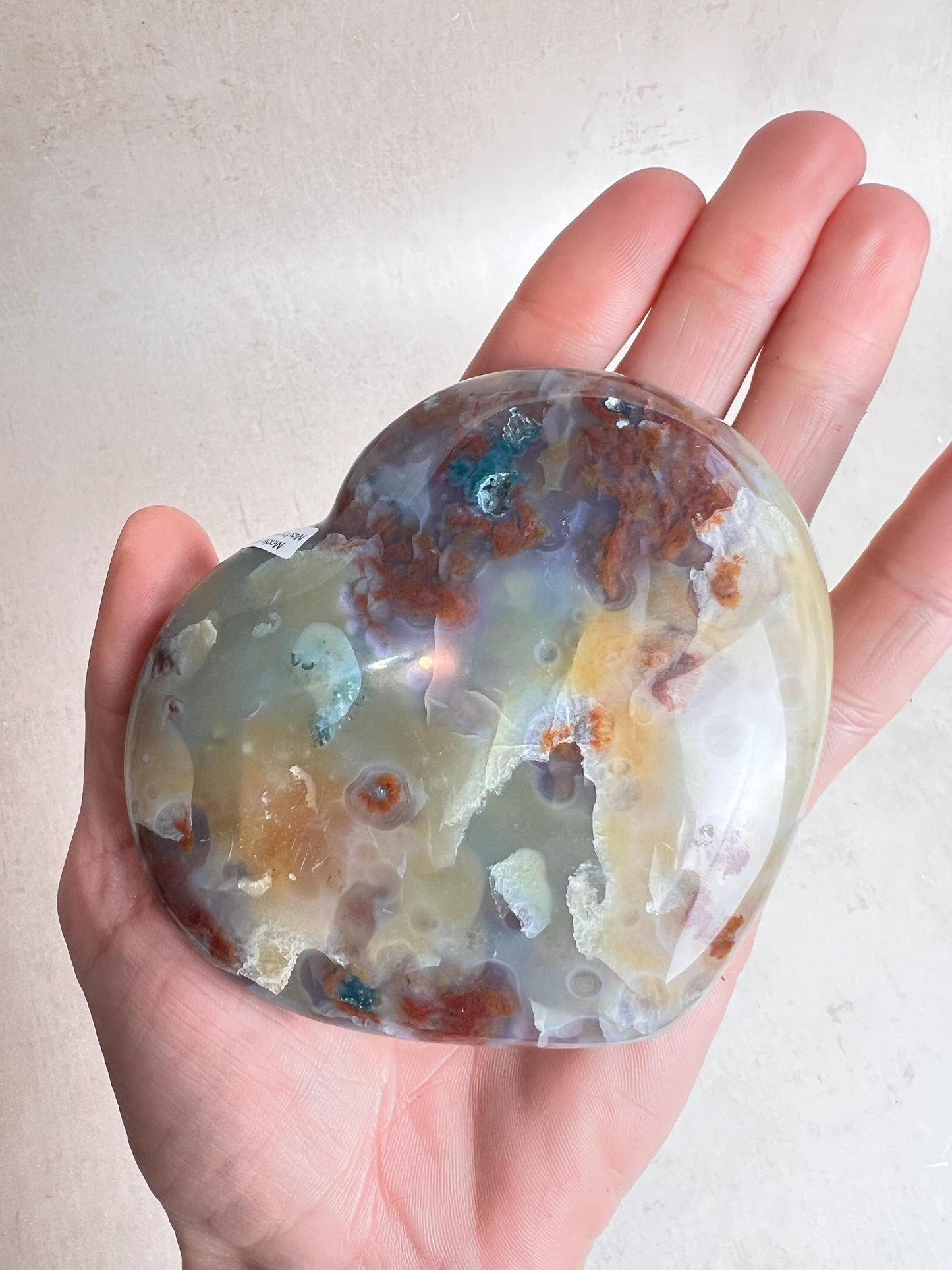 Ocean Jasper Heart Crystal : XL Vein 8 Jelly