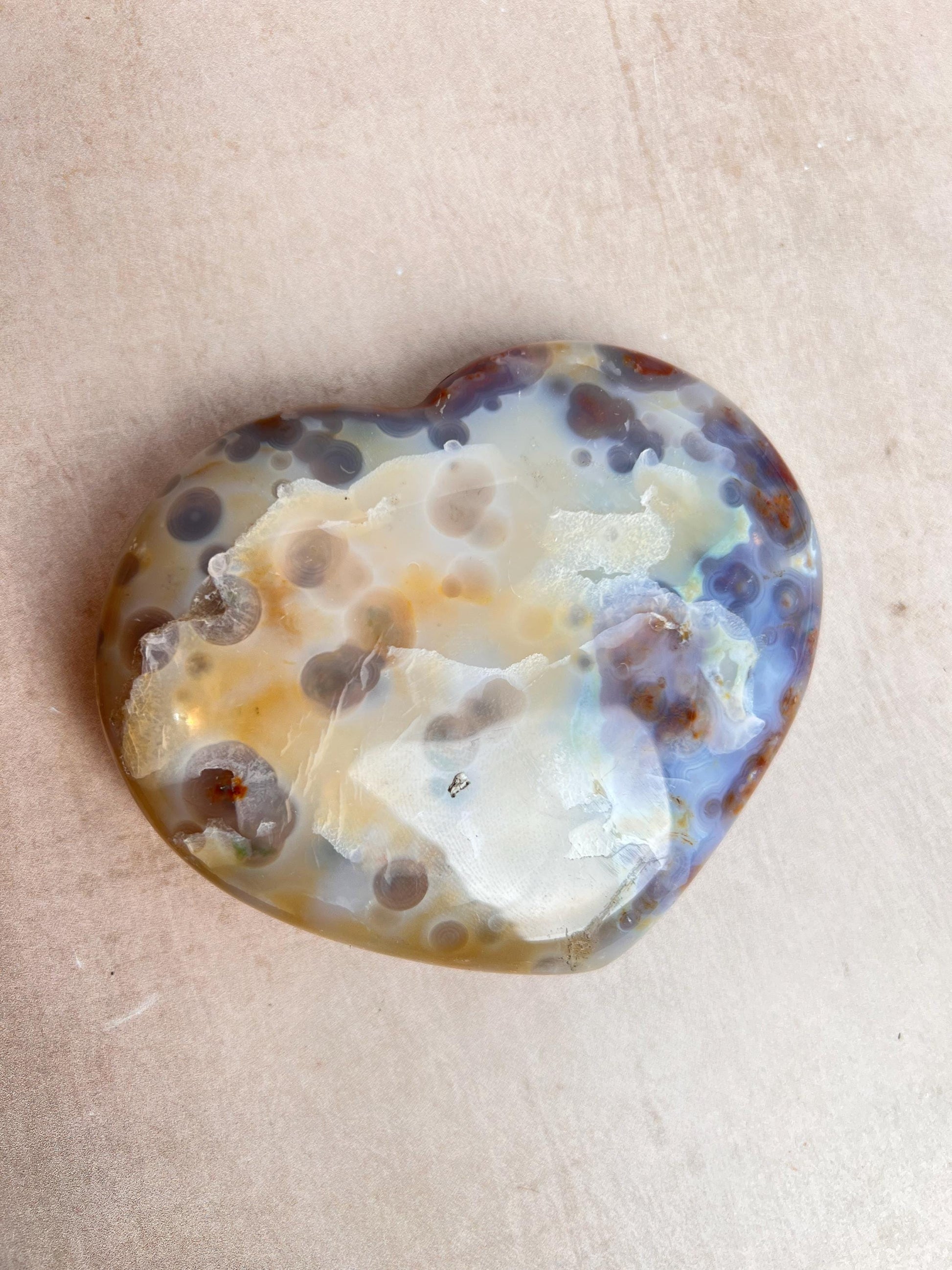 Ocean Jasper Heart Crystal : XL Vein 8 Jelly