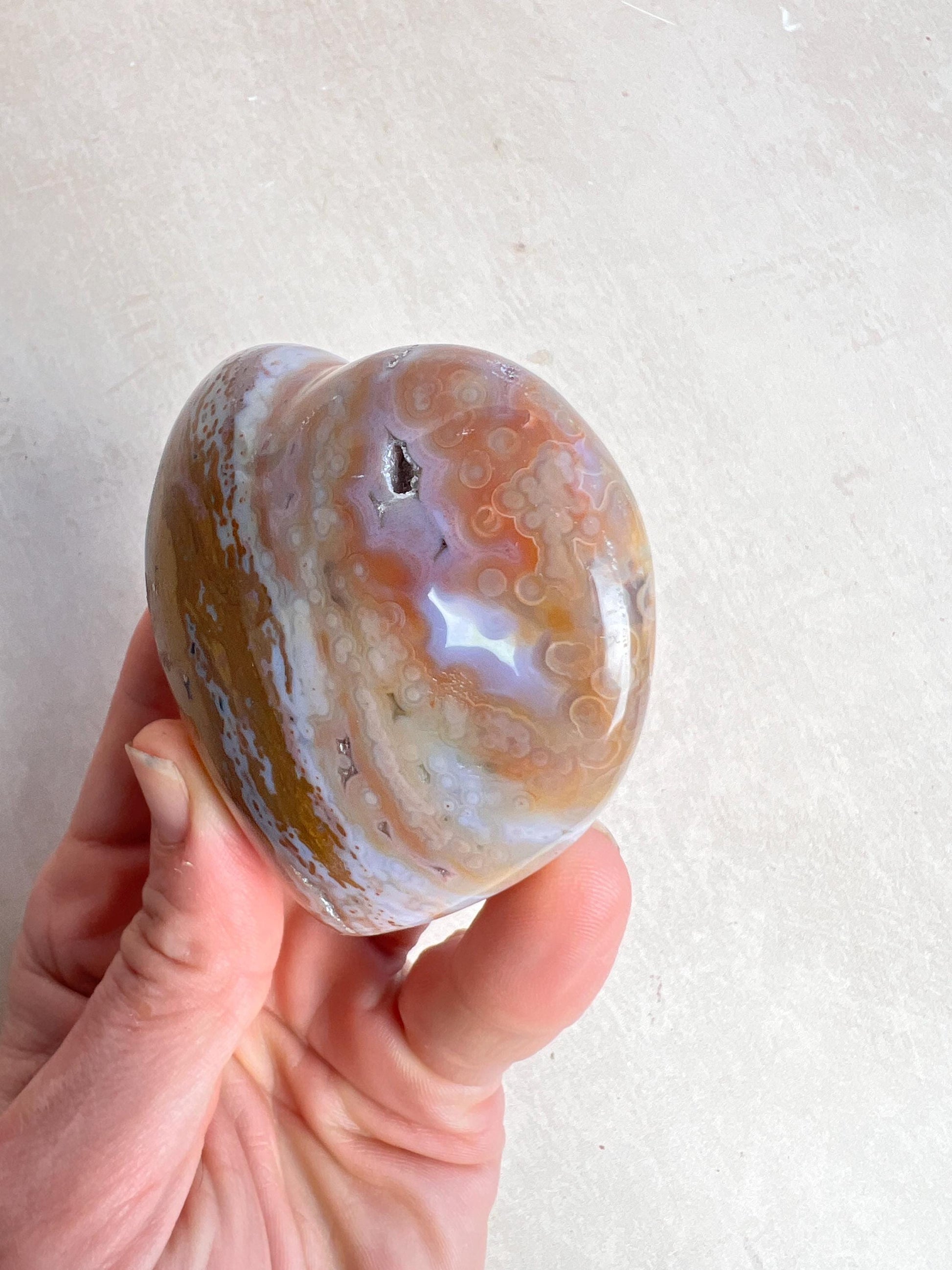 Ocean Jasper Heart Crystal : Marovato Veinless Carving