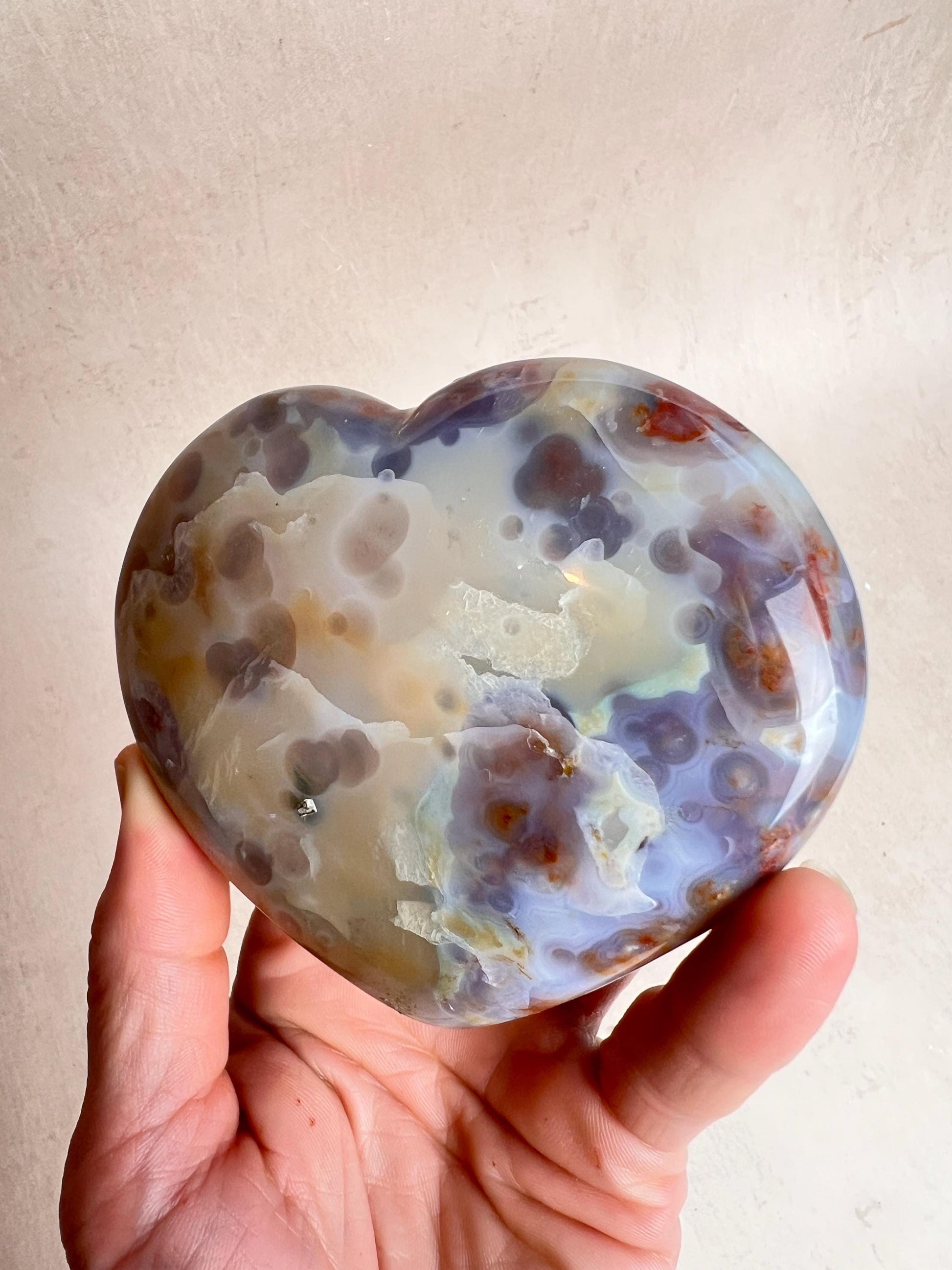 Ocean Jasper Heart Crystal : XL Vein 8 Jelly