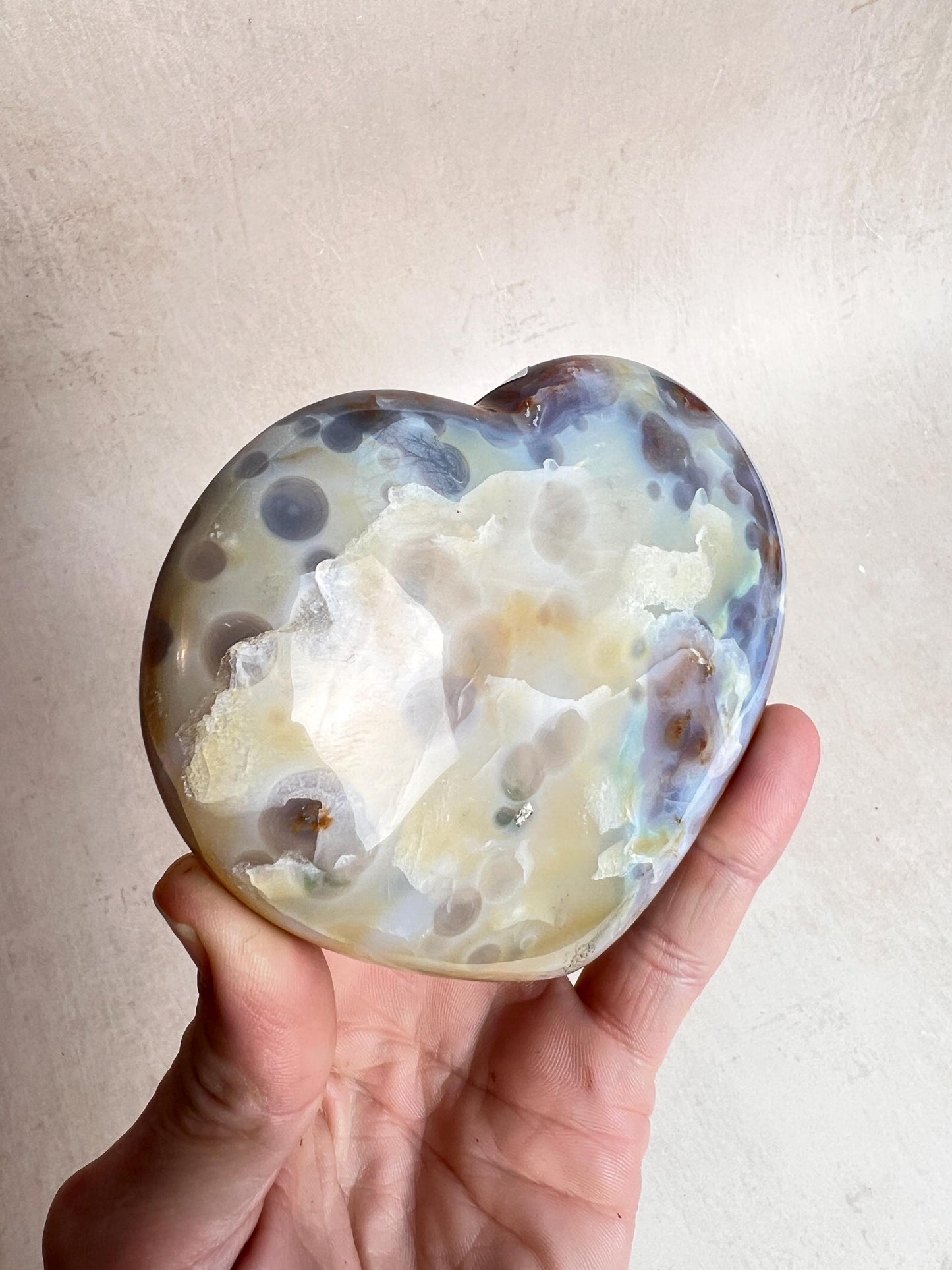 Ocean Jasper Heart Crystal : XL Vein 8 Jelly