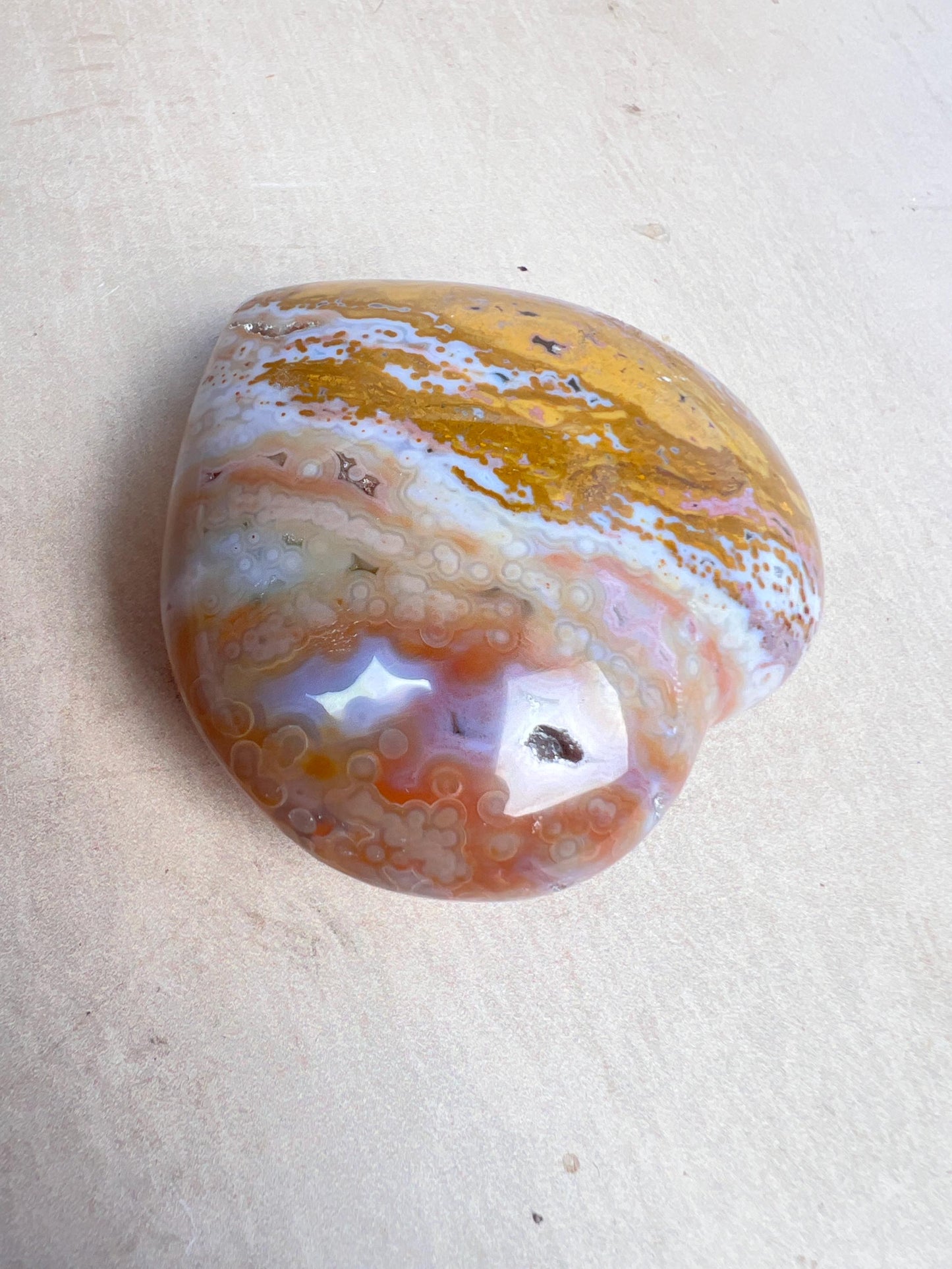 Ocean Jasper Heart Crystal : Marovato Veinless Carving