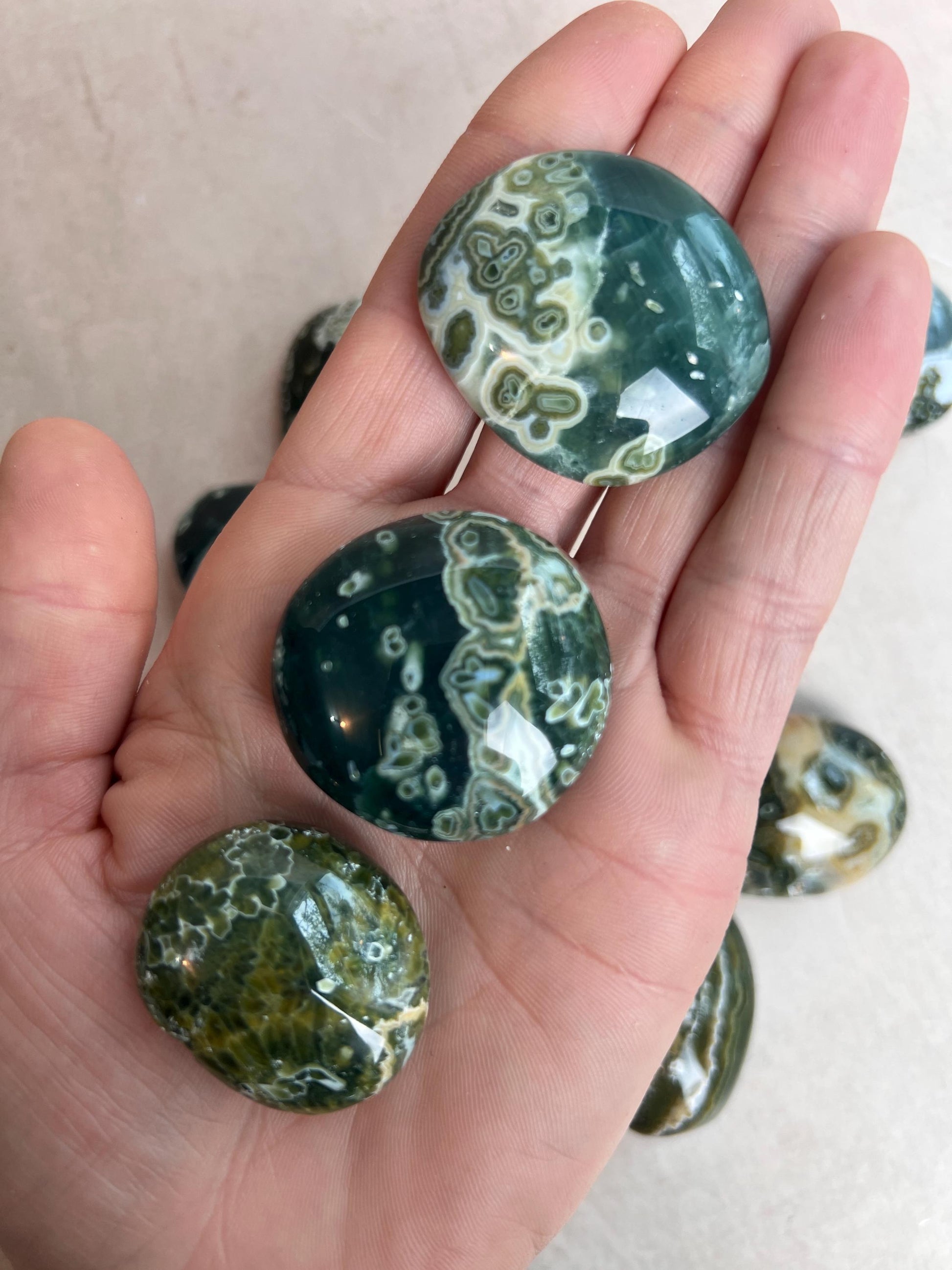 Ocean Jasper Pocket Stones: Vein 7