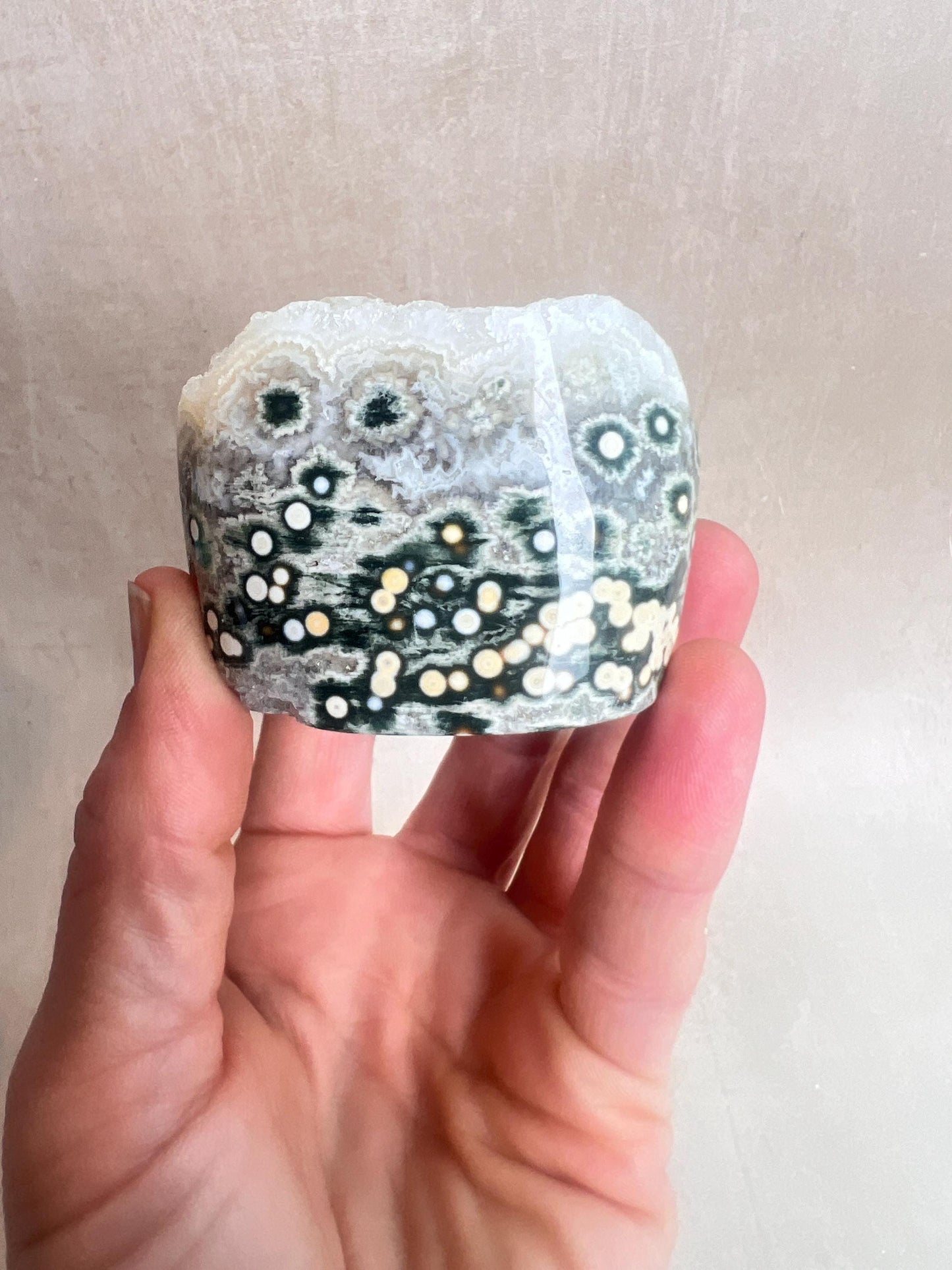 Ocean Jasper Druzy Core: Vein 1-2