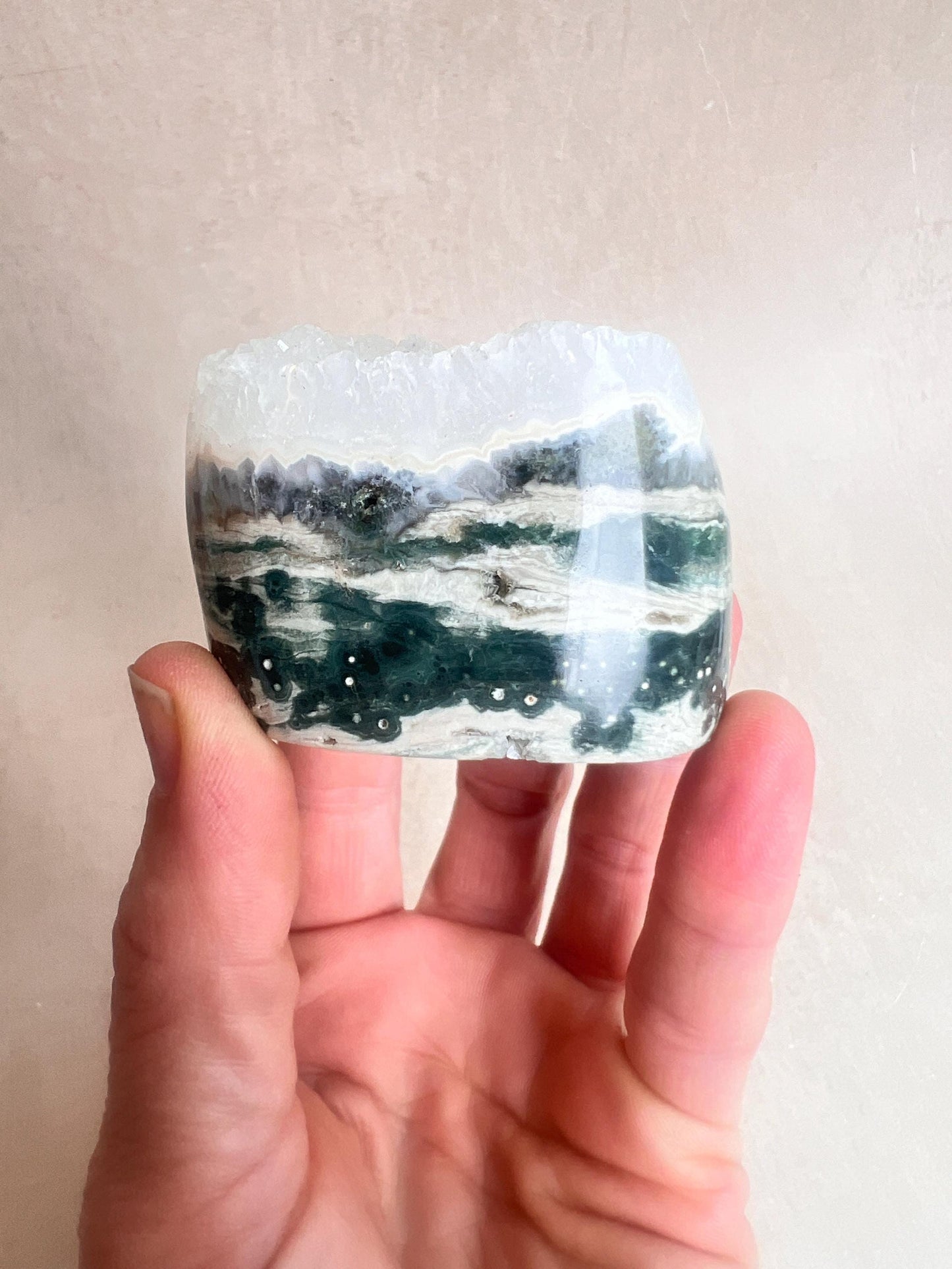 Ocean Jasper Druzy Core: Vein 1-2