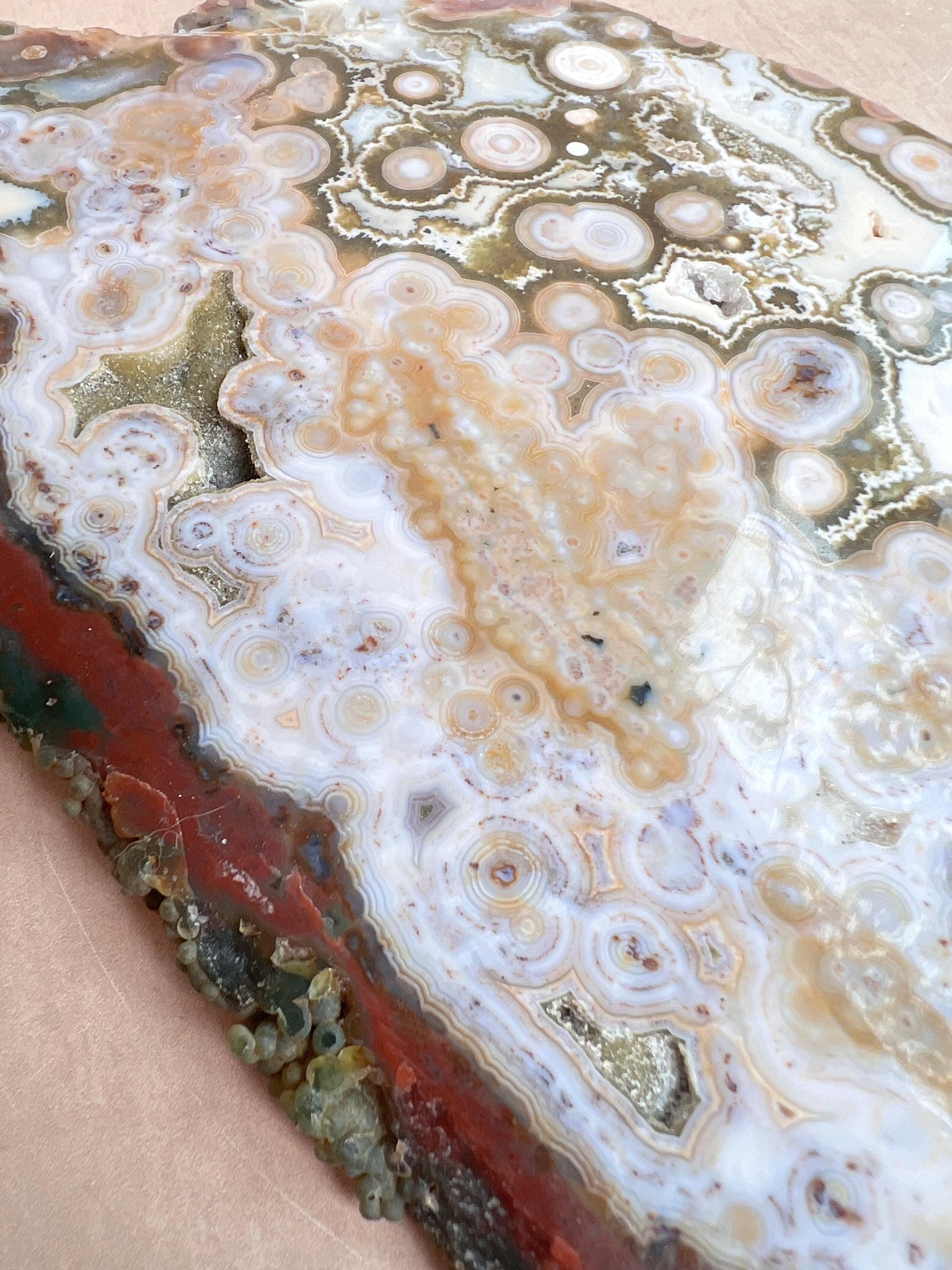 Ocean Jasper Slab : Vein 8 Rare Brown Presentation