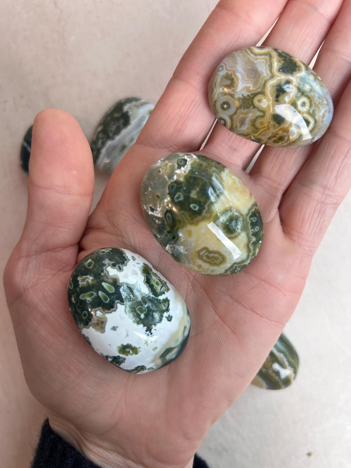 Ocean Jasper Pocket Stones: Vein 7