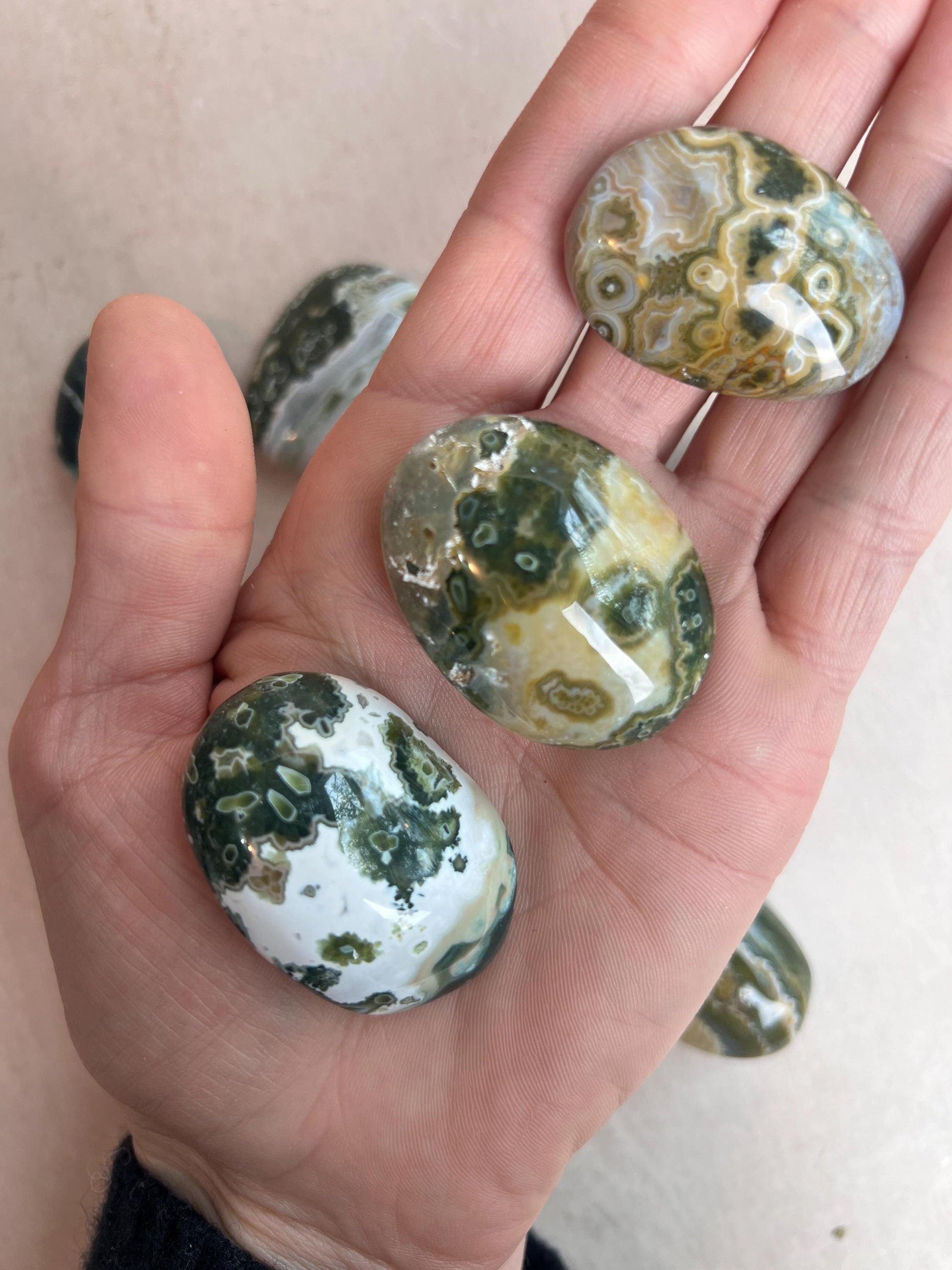 Ocean Jasper Pocket Stones: Vein 7