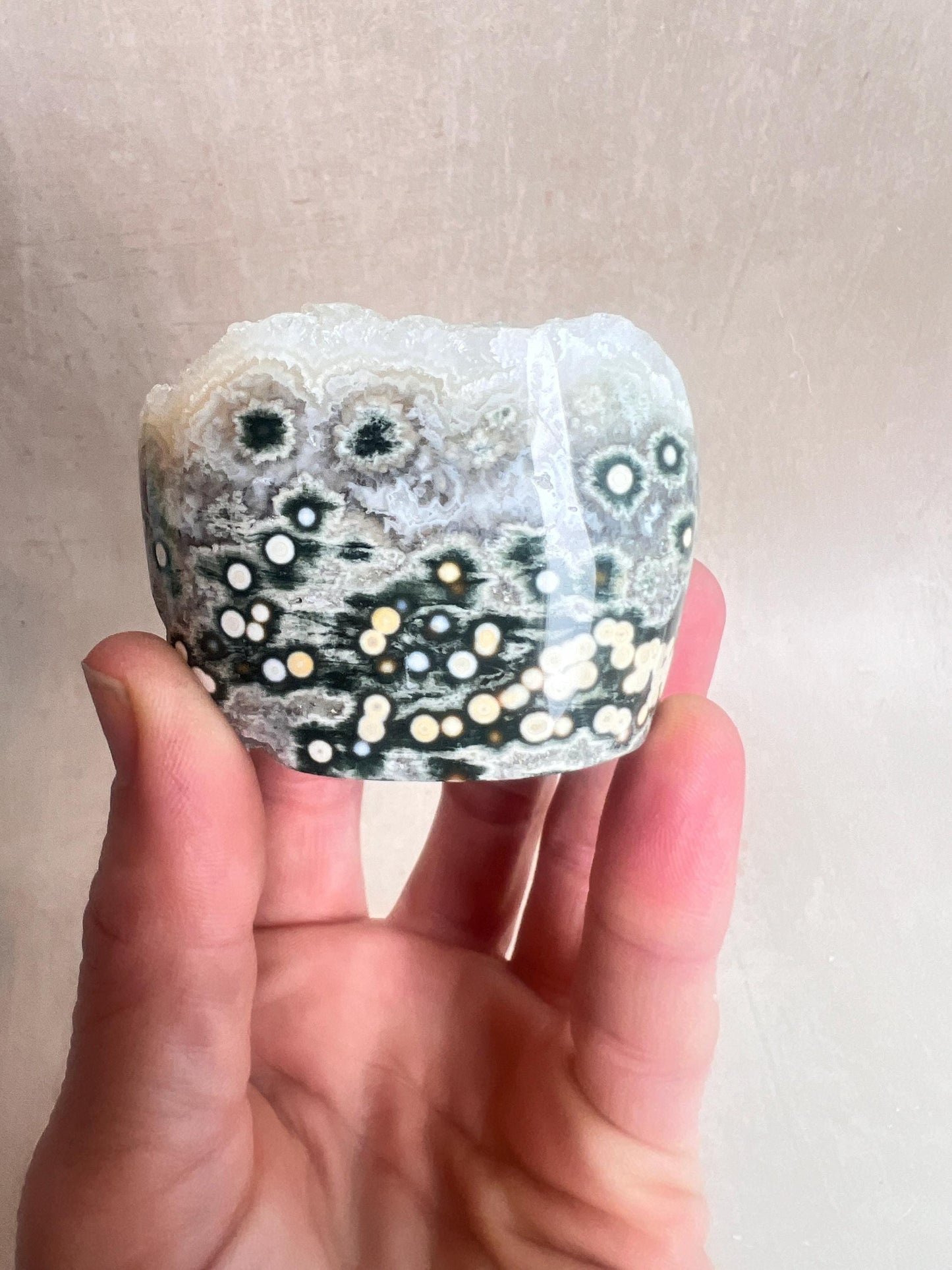 Ocean Jasper Druzy Core: Vein 1-2