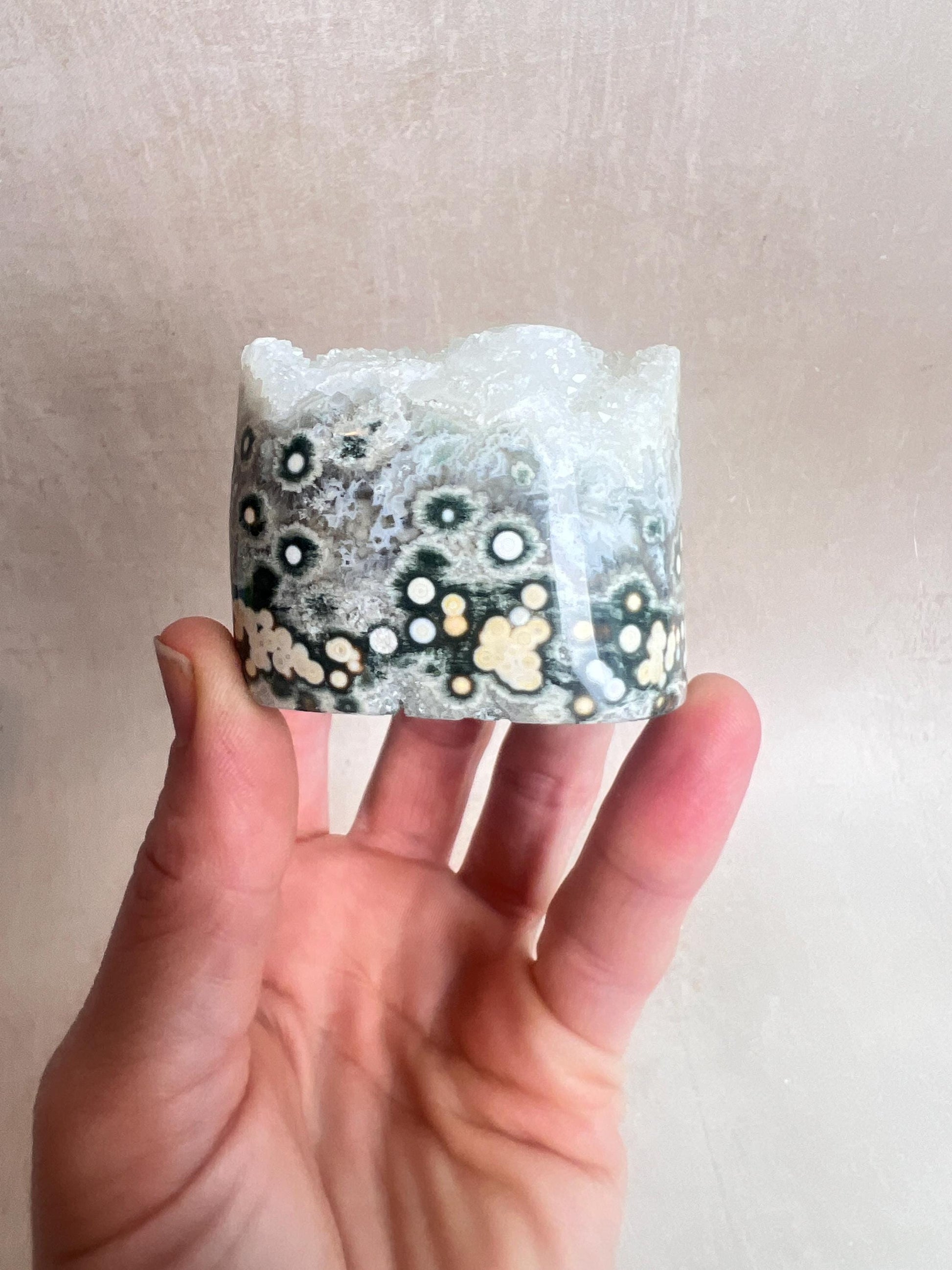 Ocean Jasper Druzy Core: Vein 1-2