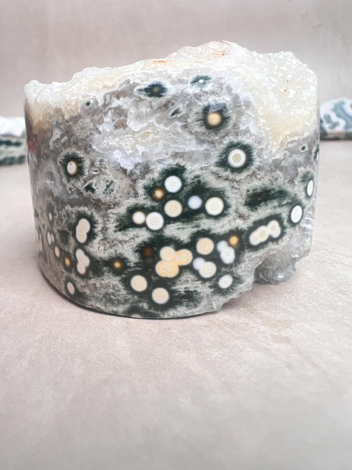 Ocean Jasper Druzy Core: Vein 1-2