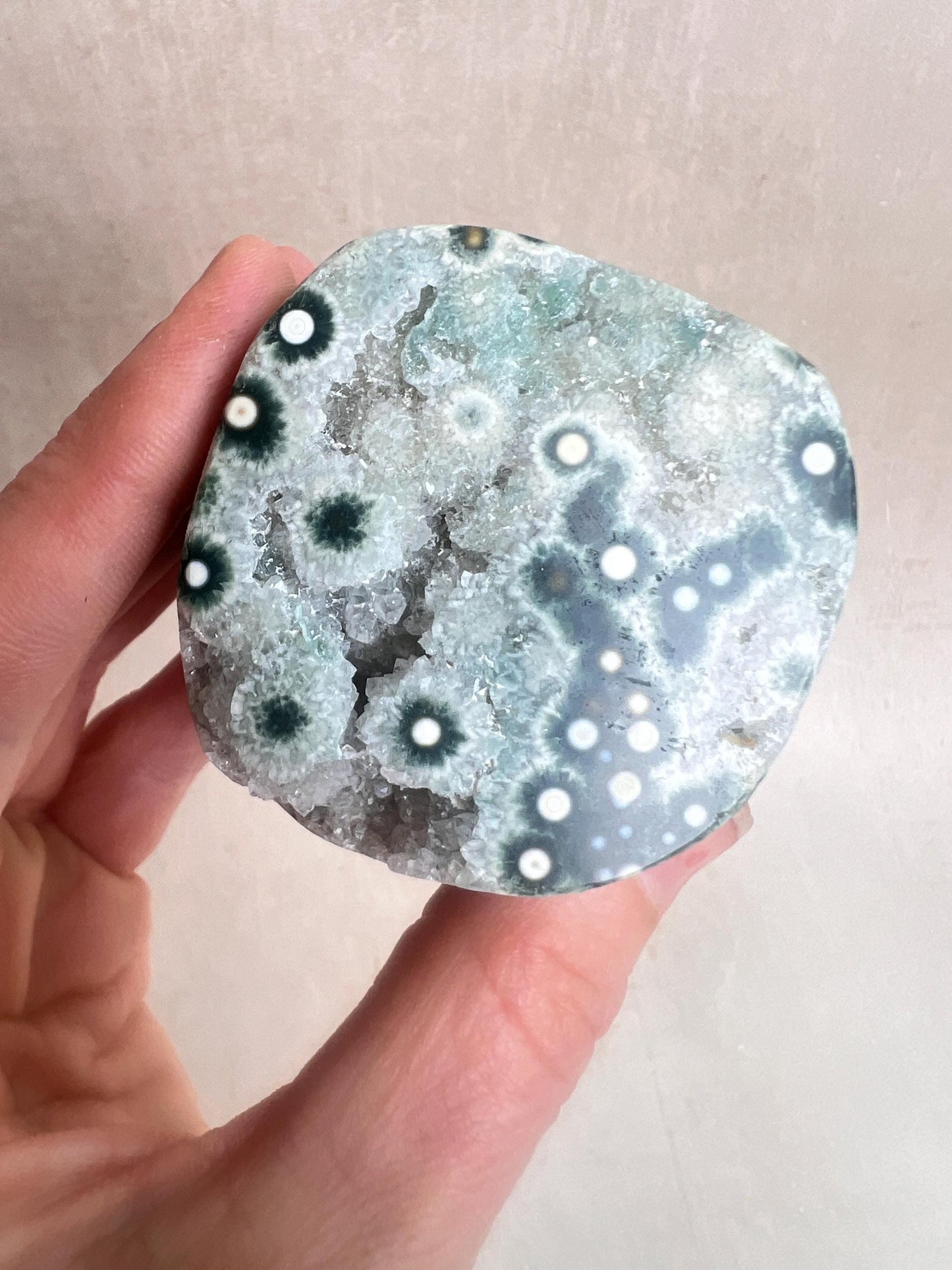 Ocean Jasper Druzy Core: Vein 1-2
