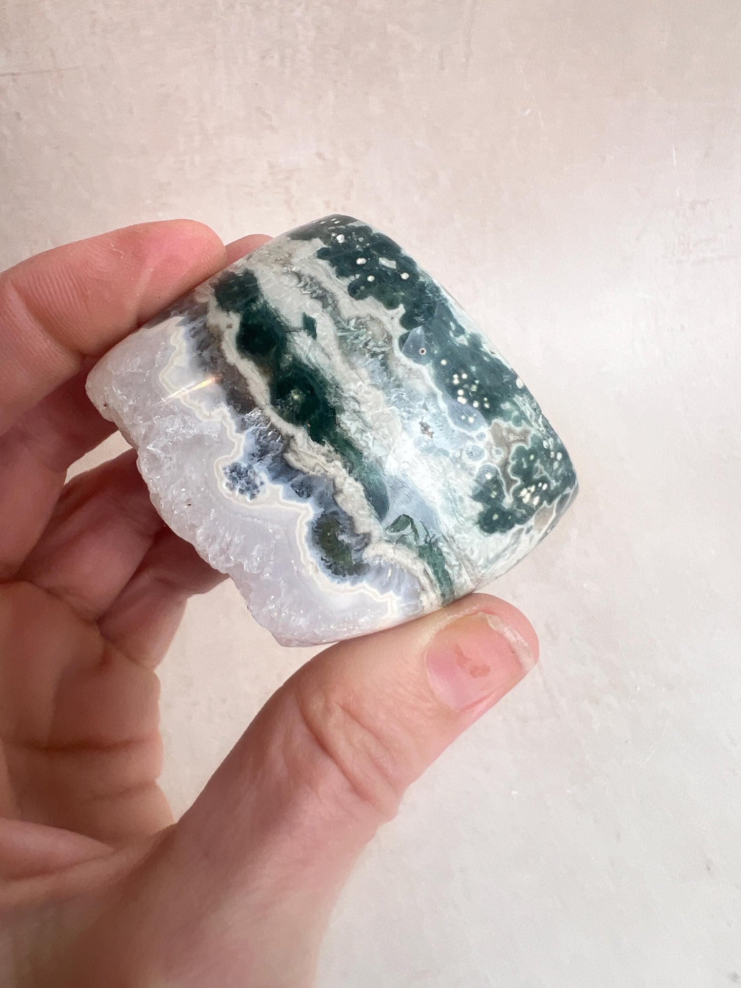 Ocean Jasper Druzy Core: Vein 1-2