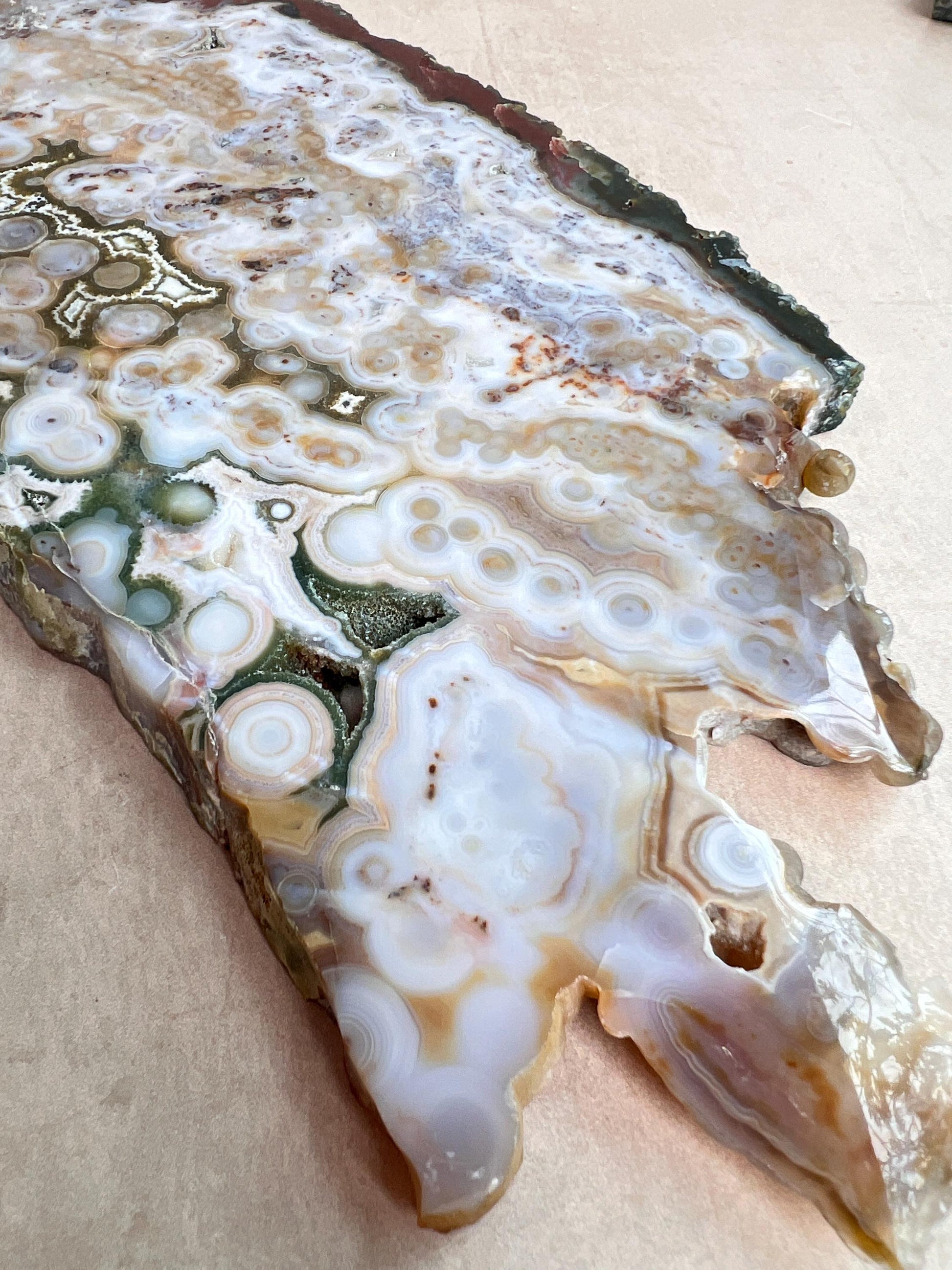 Ocean Jasper Slab : Vein 8 Rare Brown Presentation