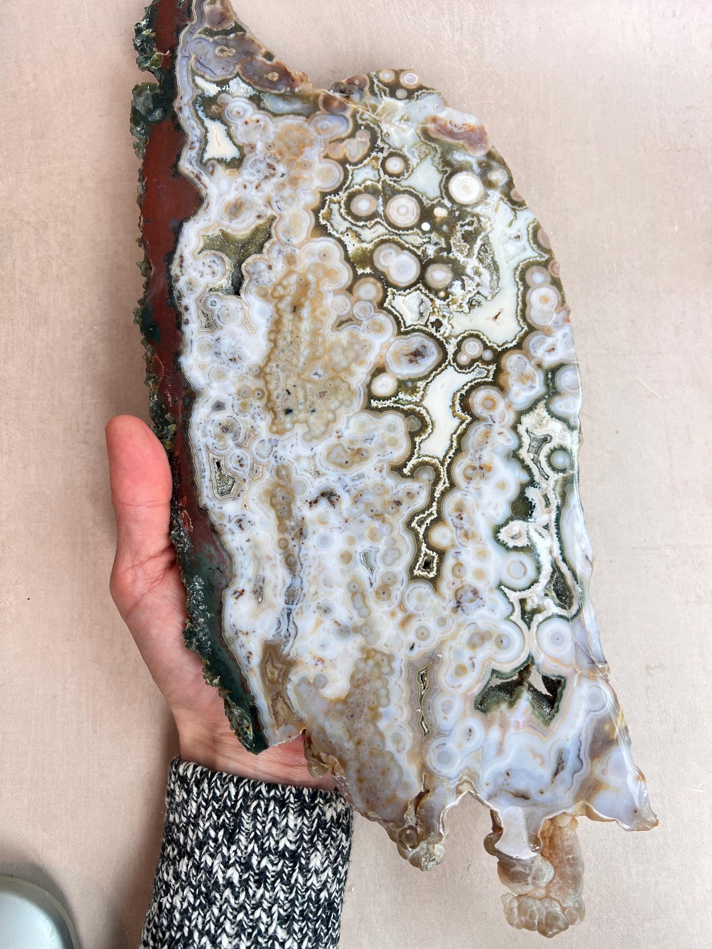 Ocean Jasper Slab : Vein 8 Rare Brown Presentation