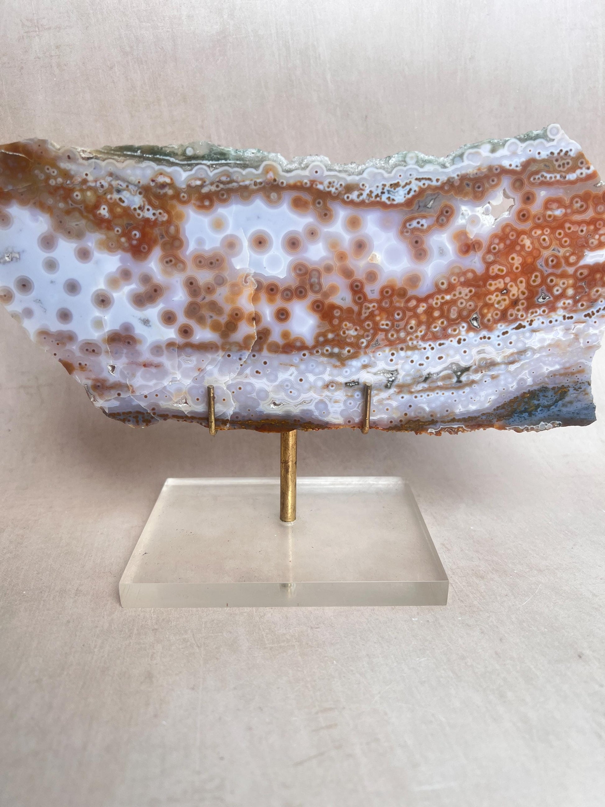 Ocean Jasper Polished Slab: Vein 3-4 Jelly Orbs